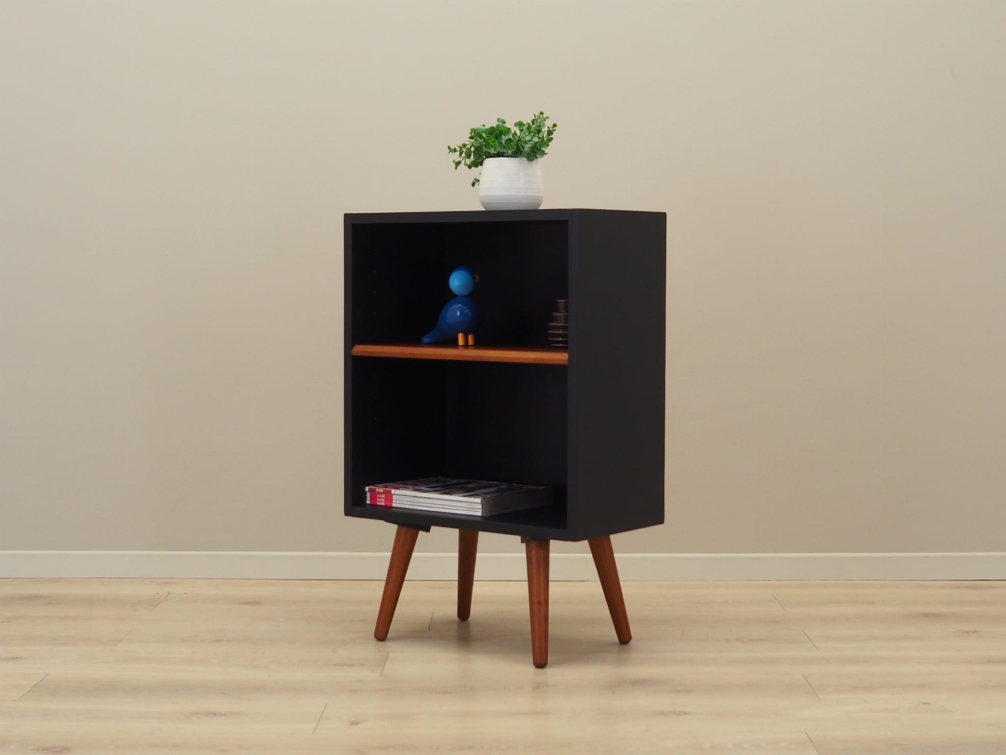 Vintage Bücherregal Teakholz Braun 1970er Jahre