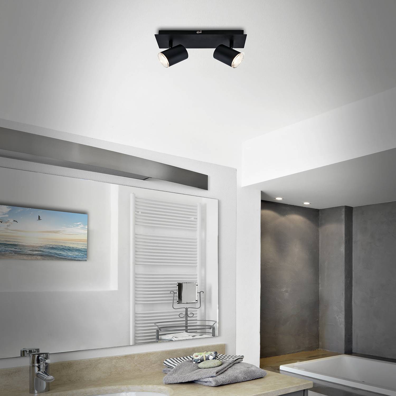 Deckenleuchte Banyo I Schwarz