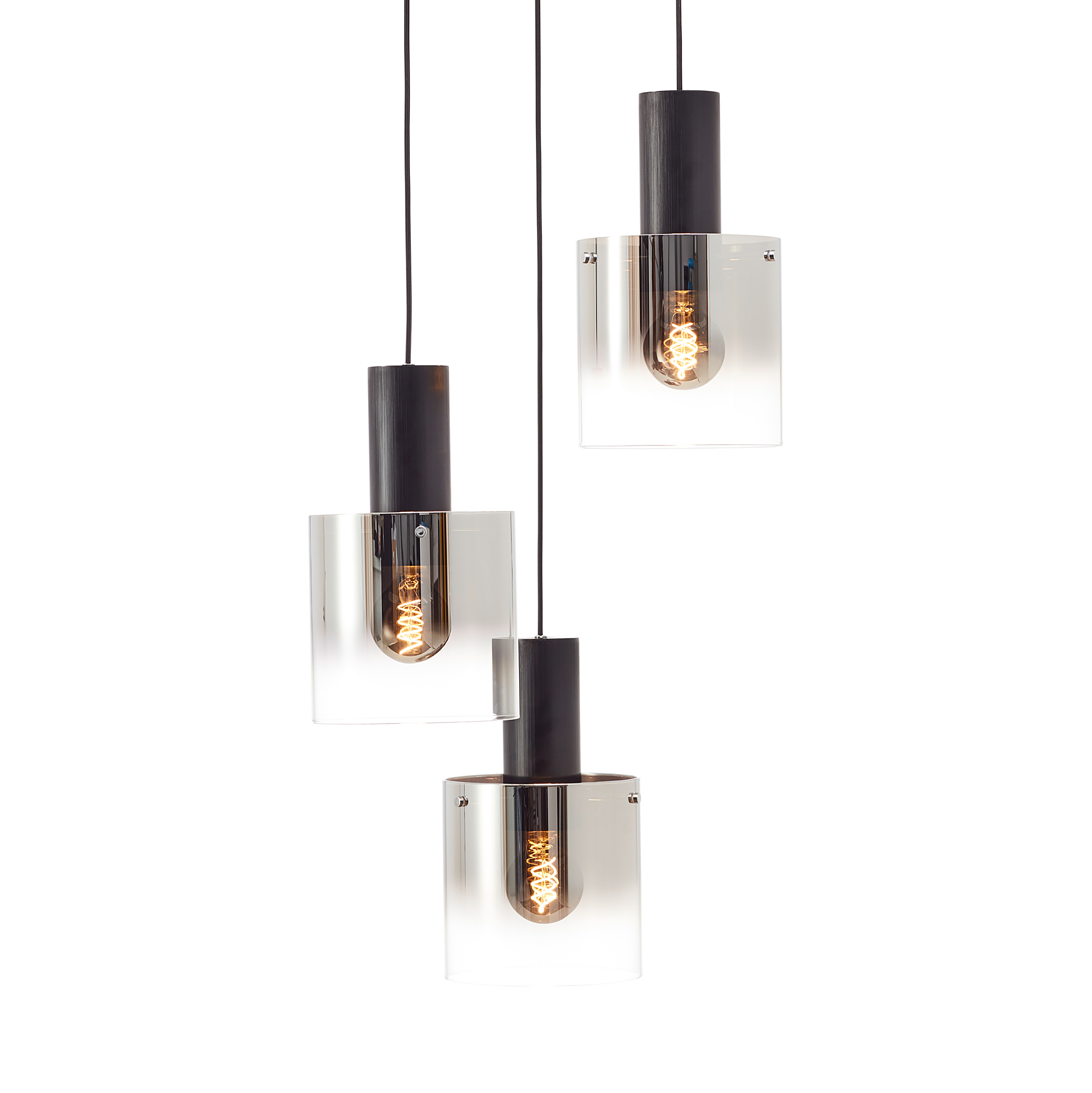 Alesund 3-flammige Pendelleuchte Aluminium Schwarz 