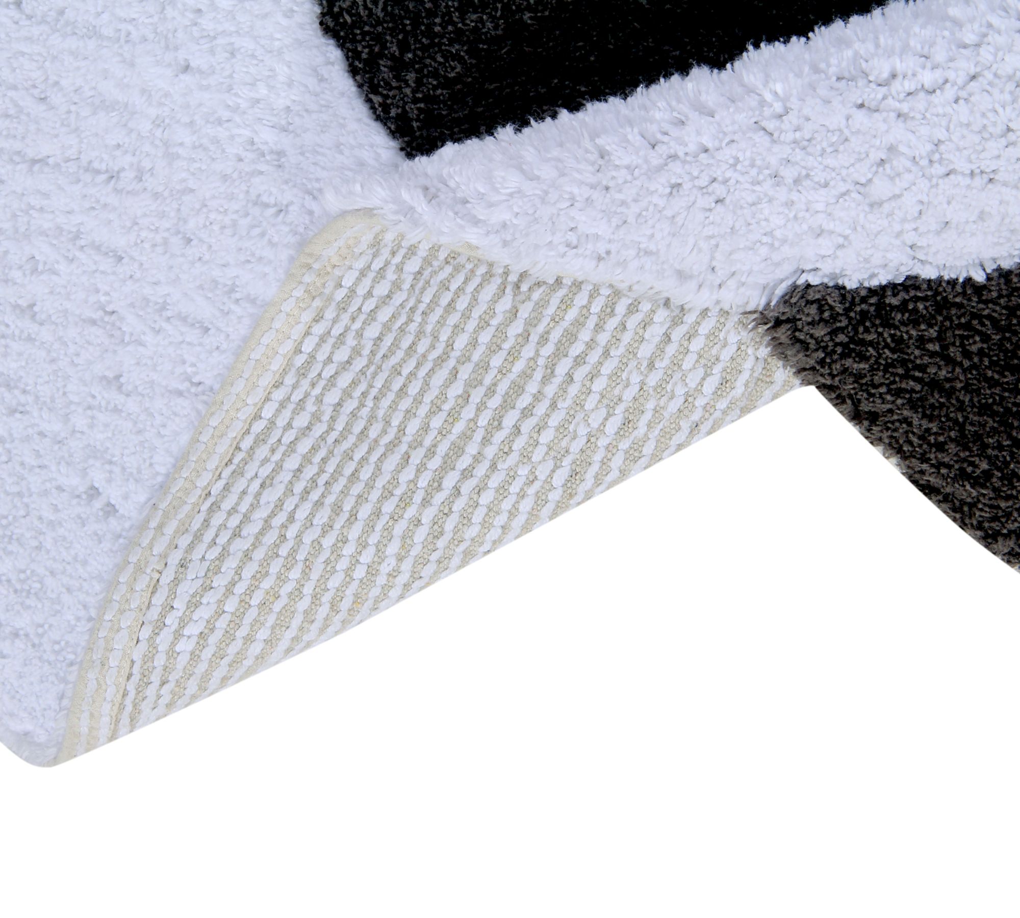 Teppich Baumwolle Weiß Schwarz