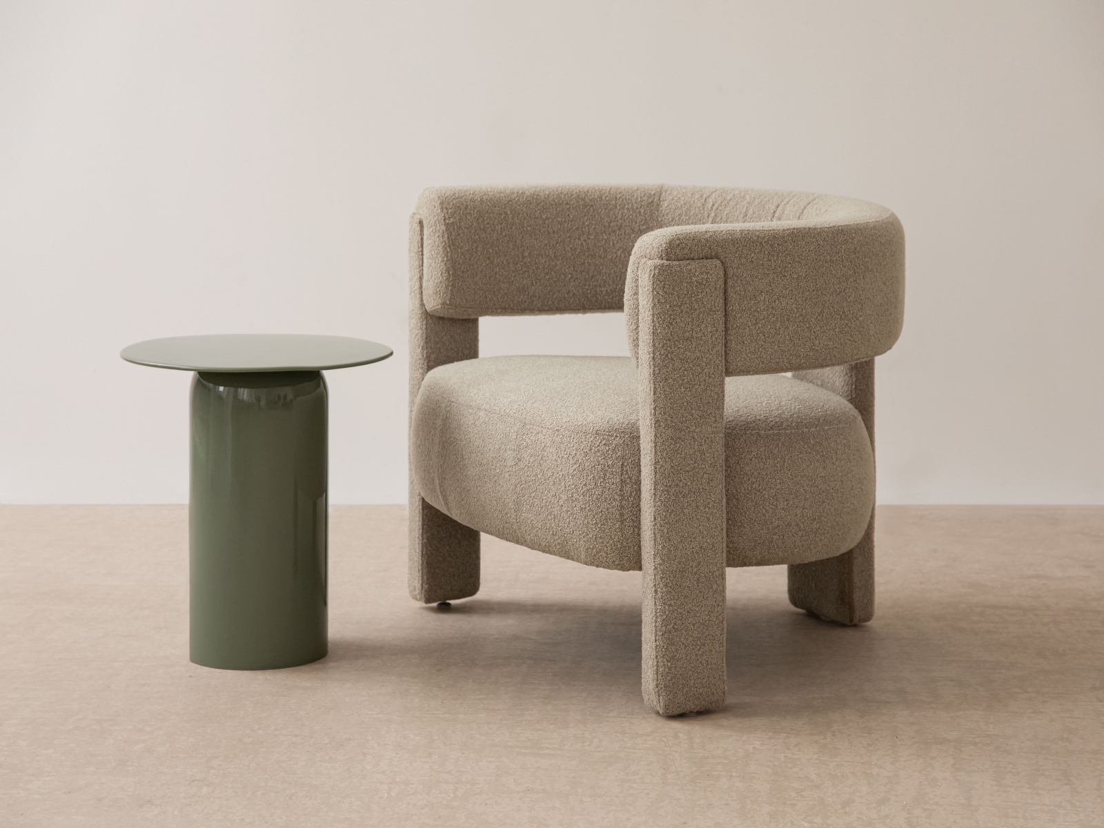 Clementin Side Table Metal Green 45x45x50 cm