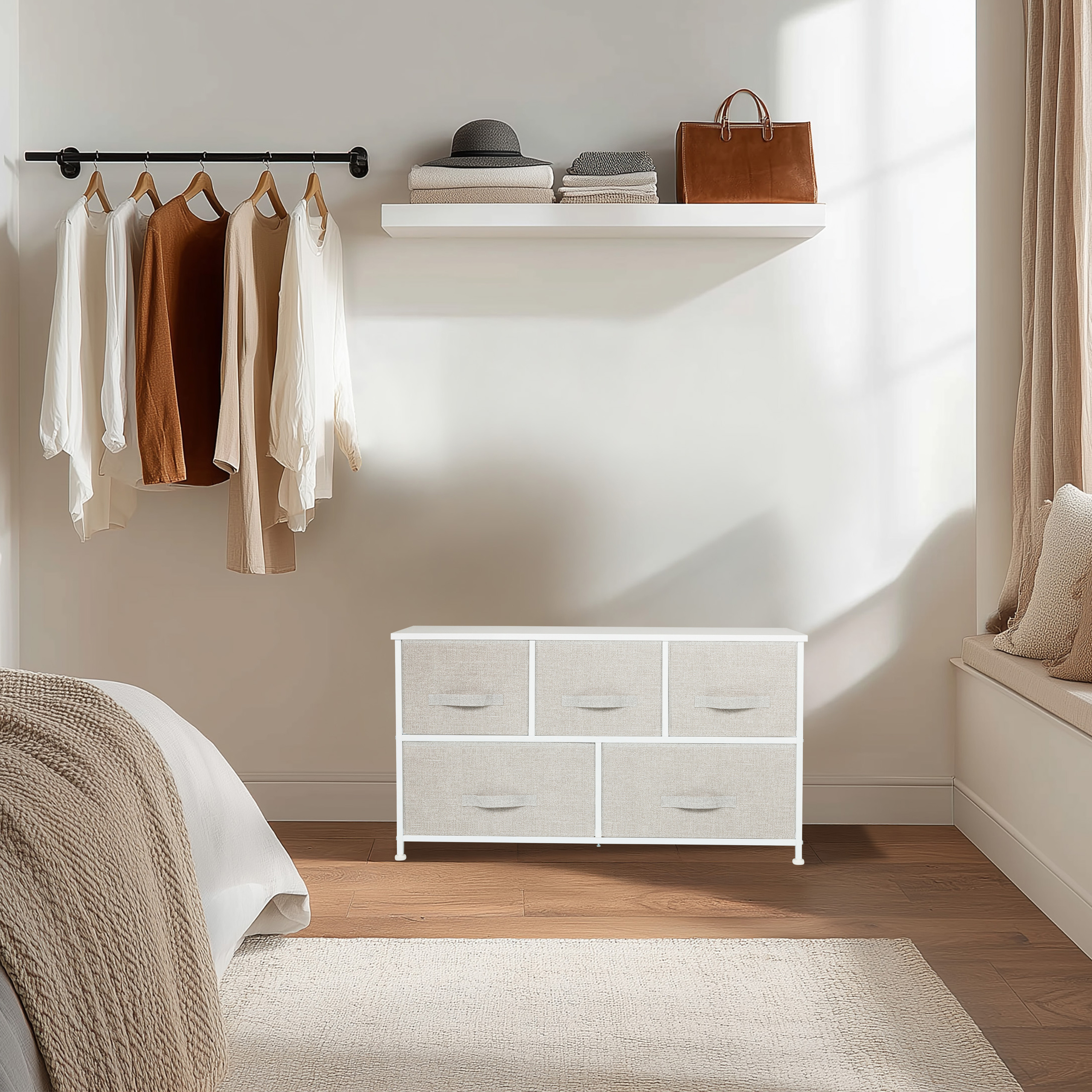 FOLDAR chest of drawers with 5 drawers Grey