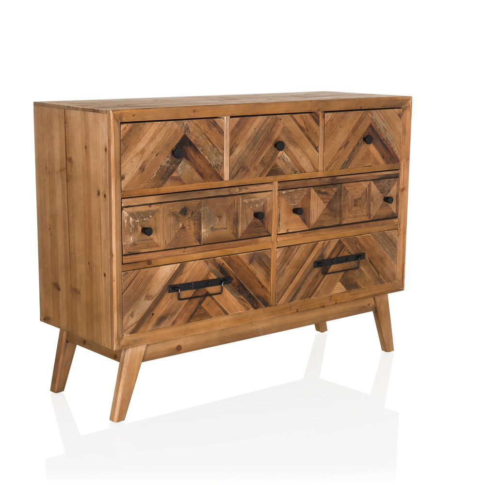 SANTJAGO WOOD XL Chest of drawers with 7 drawers Fir wood