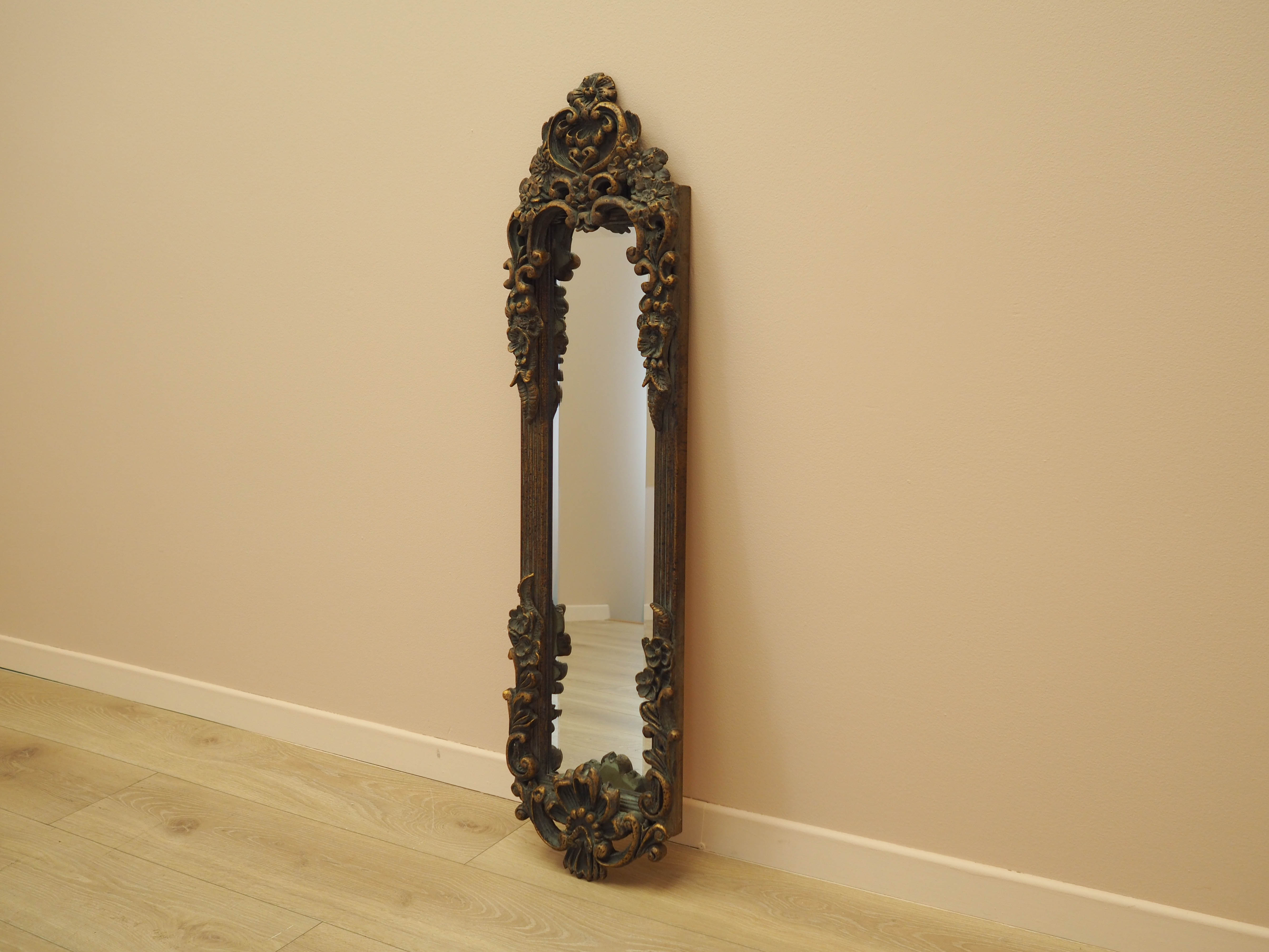 Mirror in Brown Wooden Frame 1960s