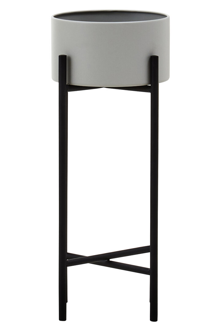 Trosa Kleine Weiß Schwarz Stand Blumentopf
