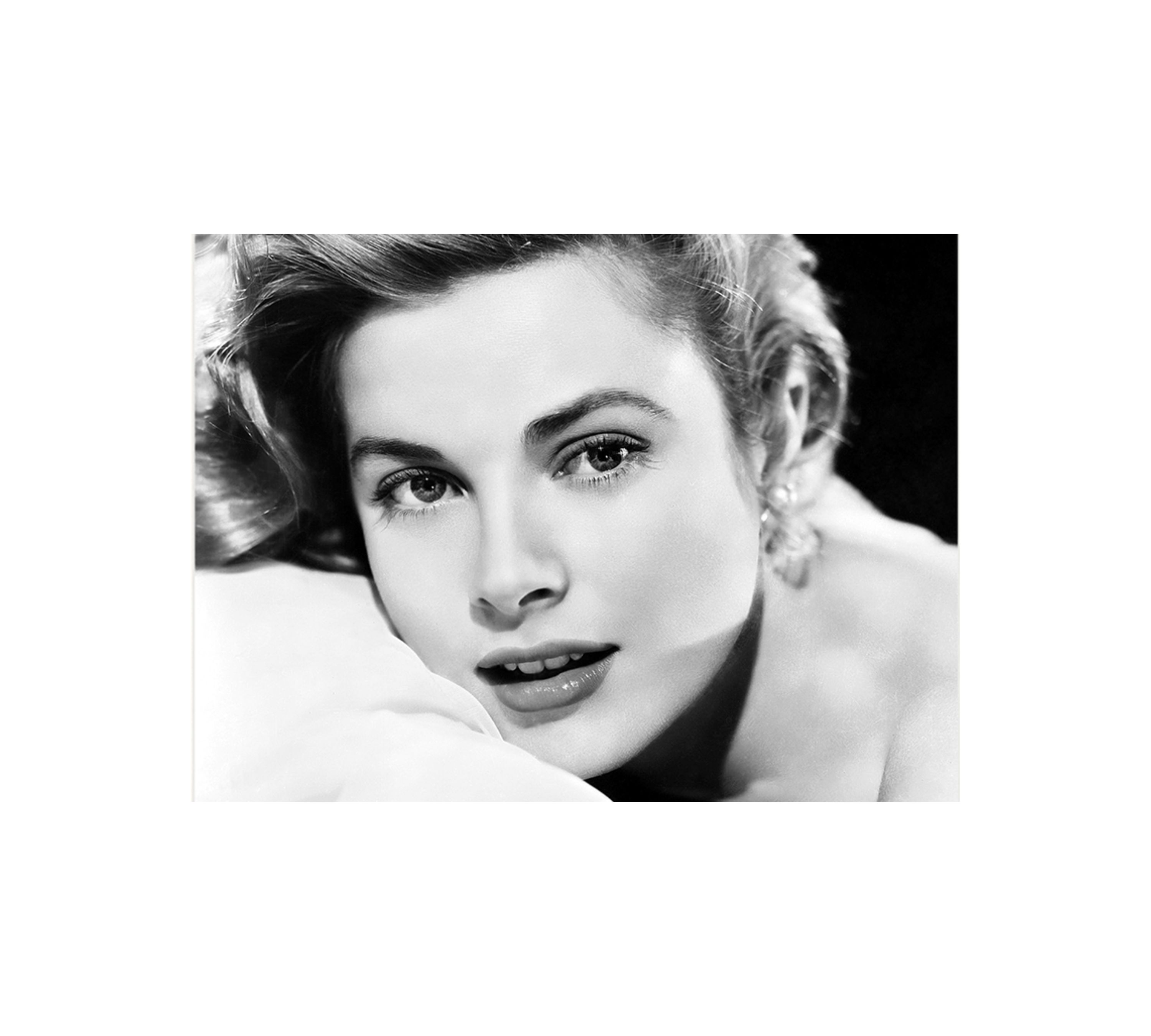 Portrait art print with frame, black and white