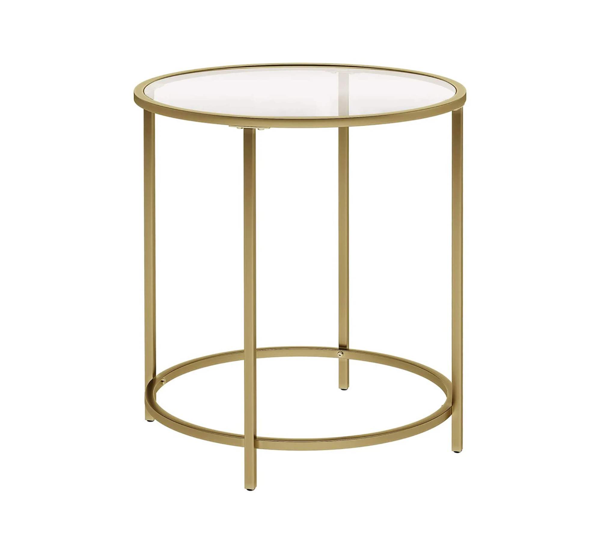 Beistelltisch Glas Metall Gold