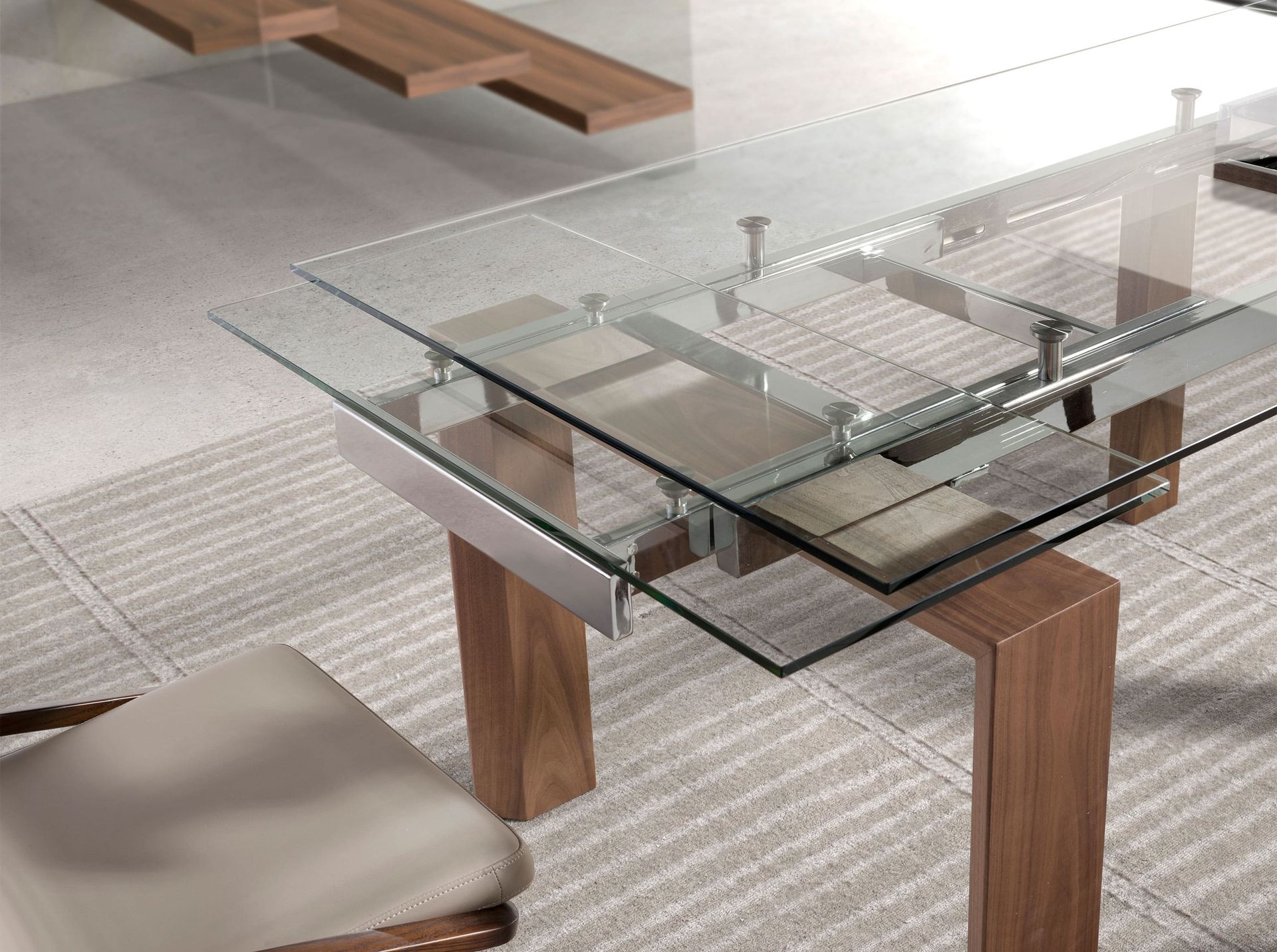 Dining table glass brown