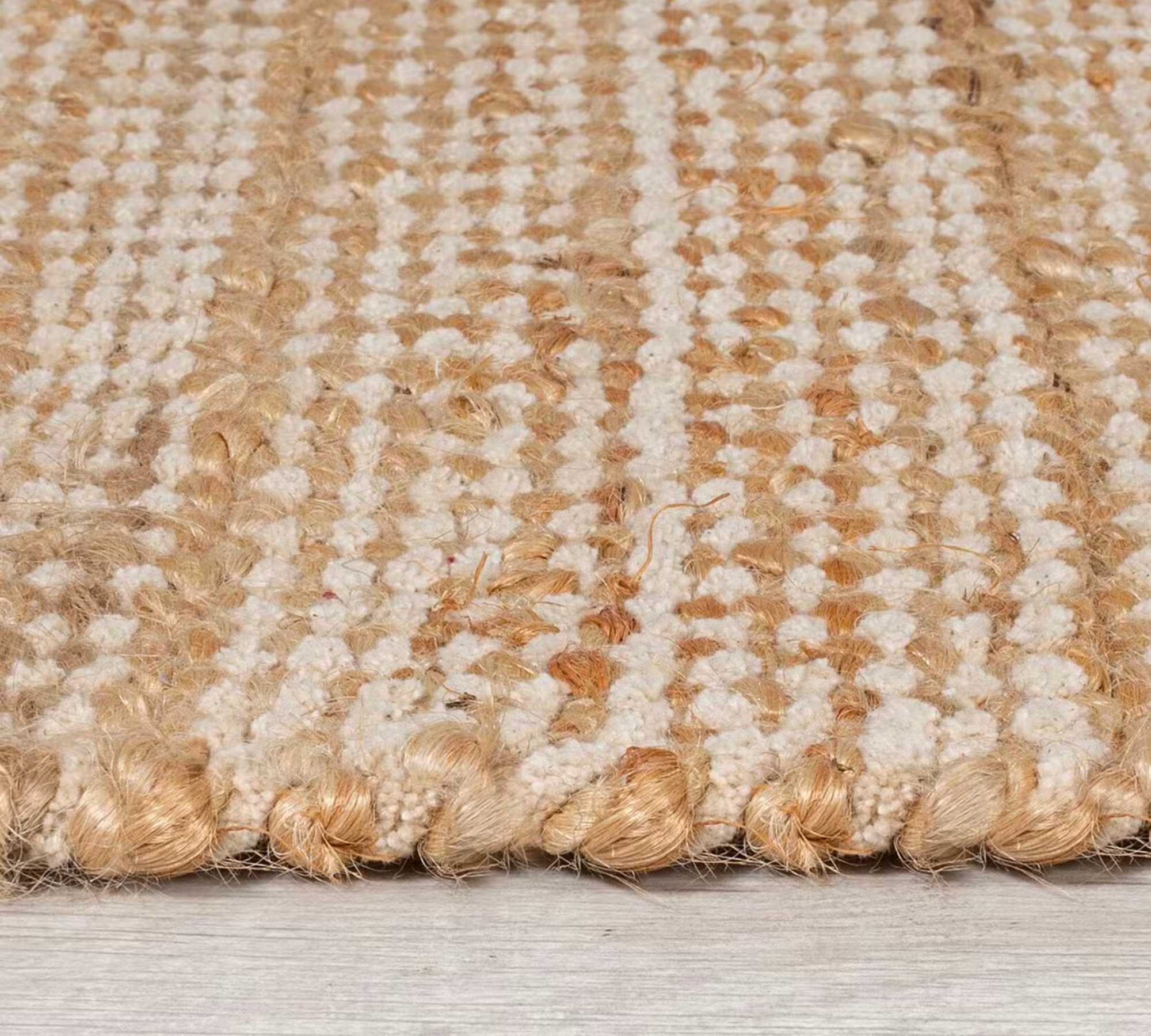 Levi Teppich Jute Baumwolle Beige 80 x 150 cm