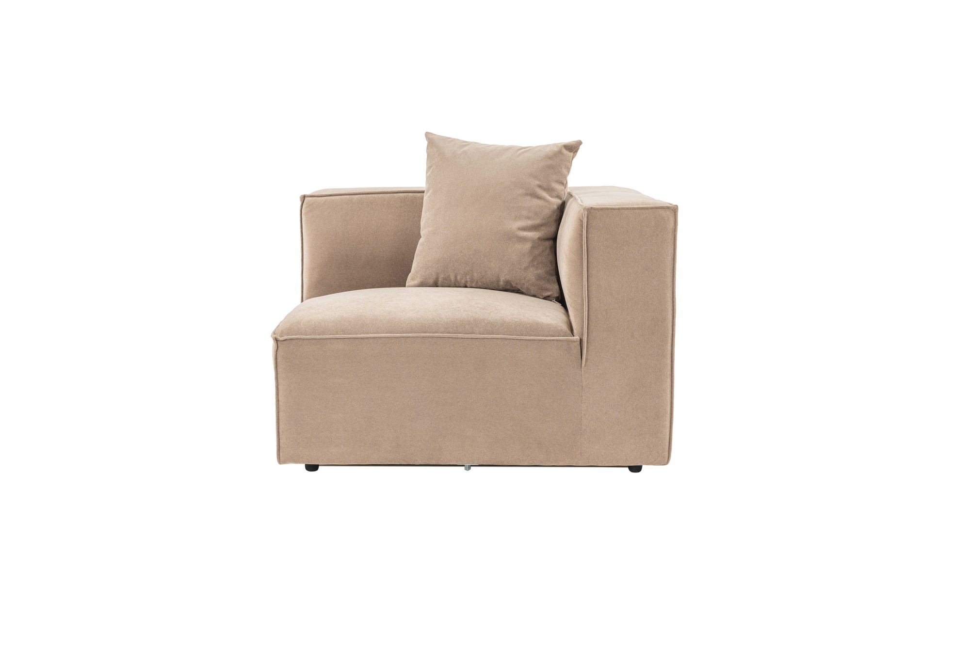 Modulsofa Rechts 1-Sitzer Leinen Cappuccino