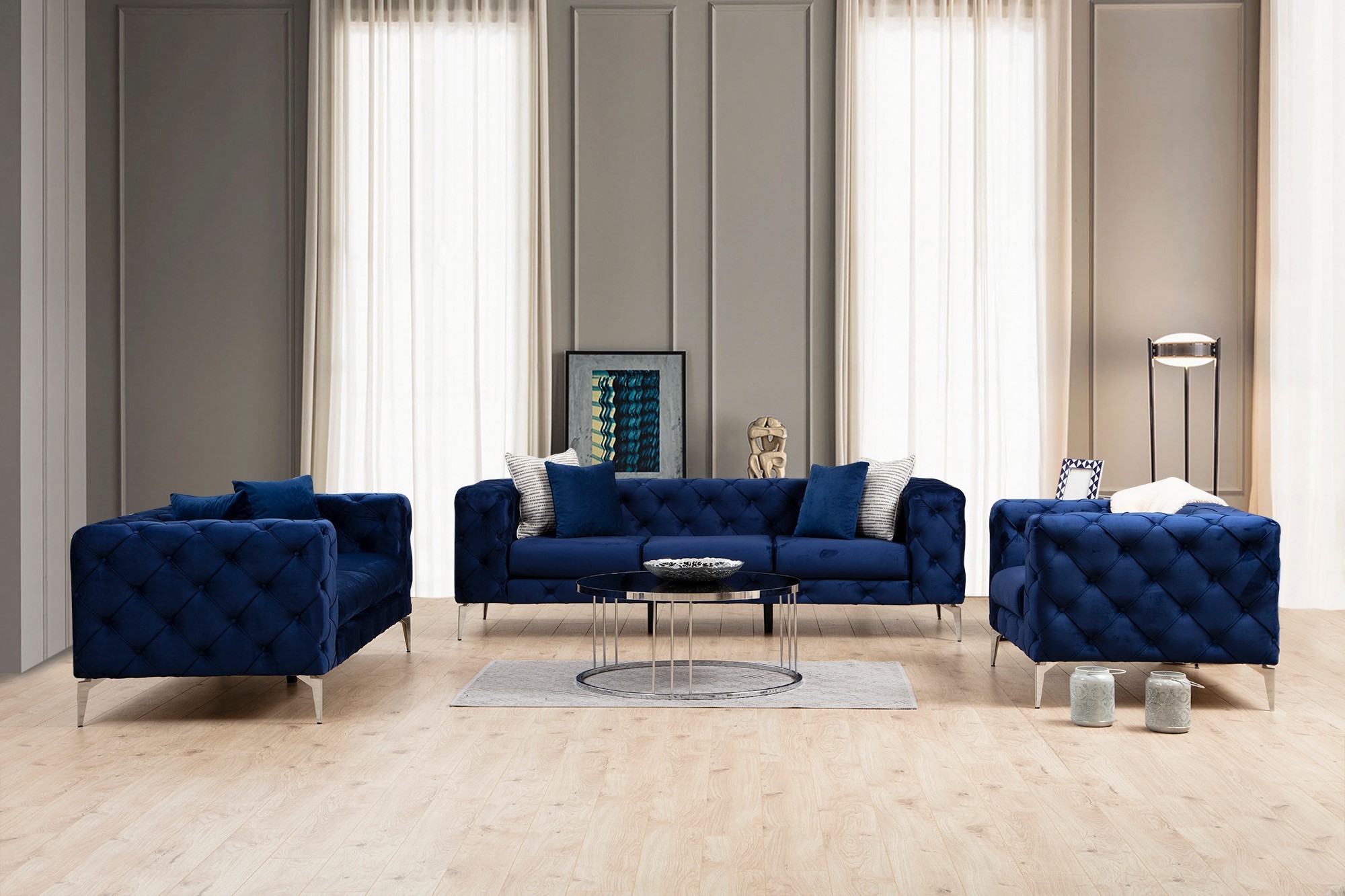 Como Sofa 3-Sitzer Marineblau