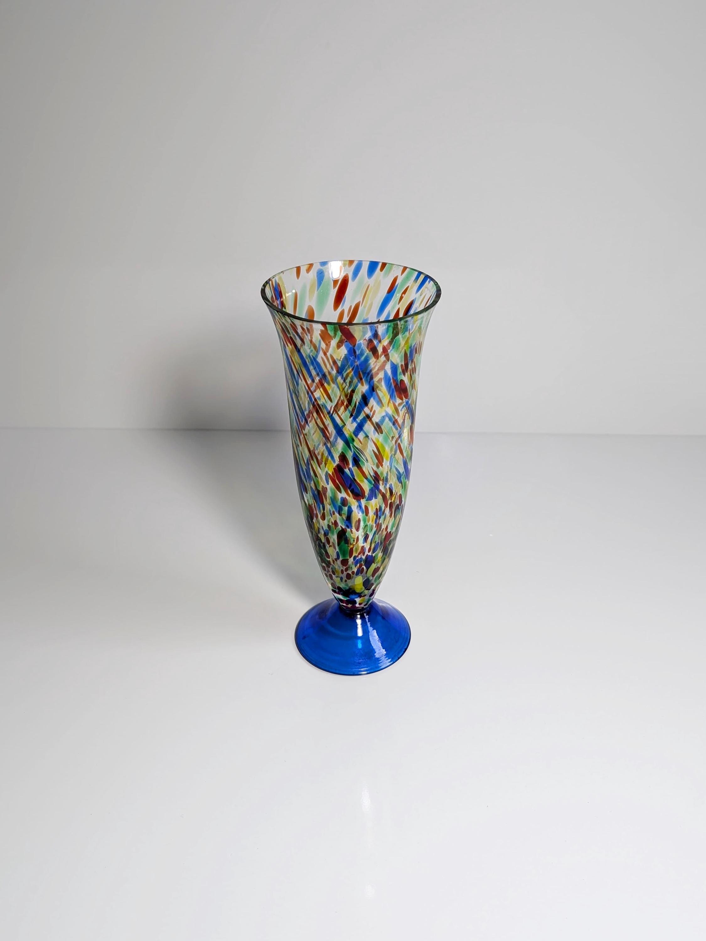 Vintage confetti spray glass vase