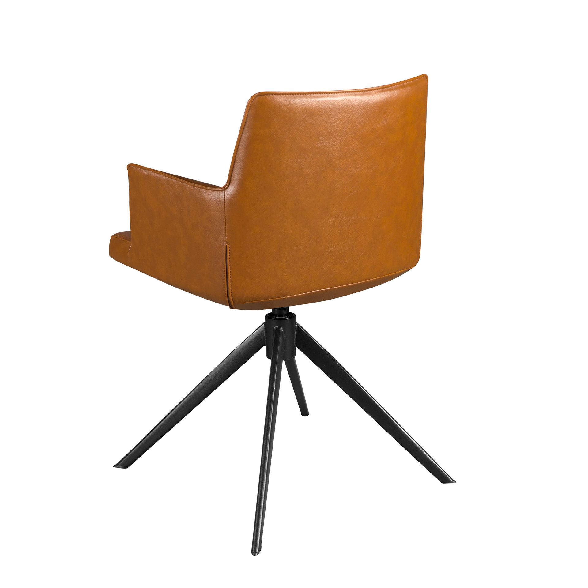 Swiveling chair faux leather brown