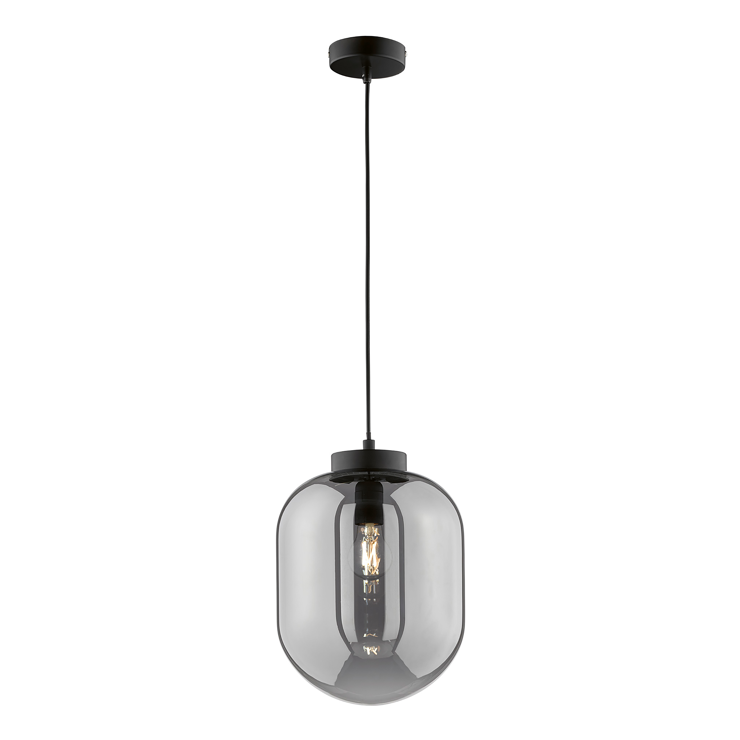 Regi Pendant Lamp Iron Smoke Glass 1-light