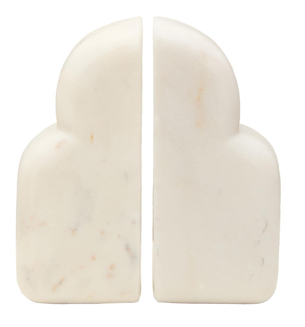 2x Savio Weißer Marmor Buchstützen