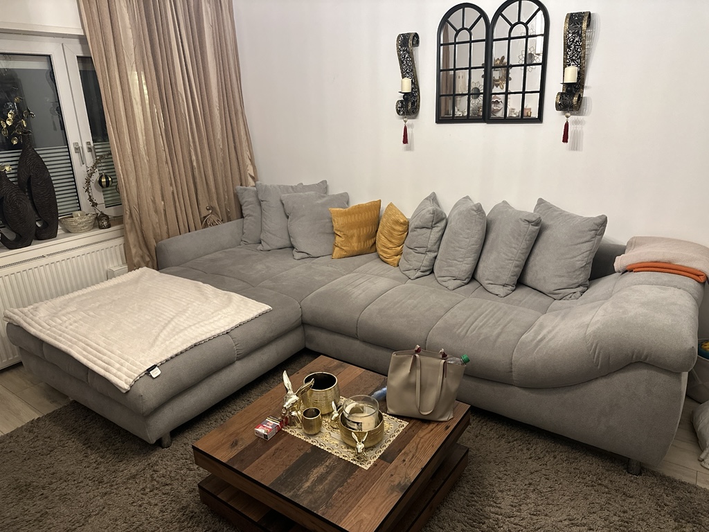 Carryhome Sofa Récamiere Links Grau