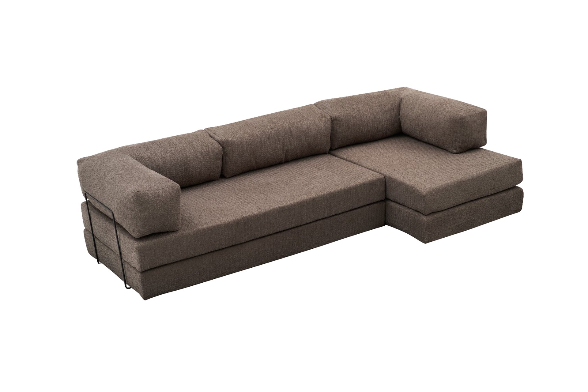 Comfort Schlafsofa Récamiere Rechts Grau