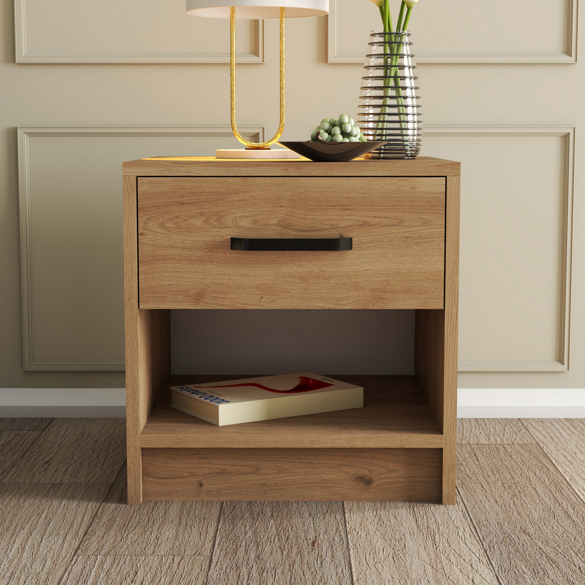 Grande bedside table wood oak