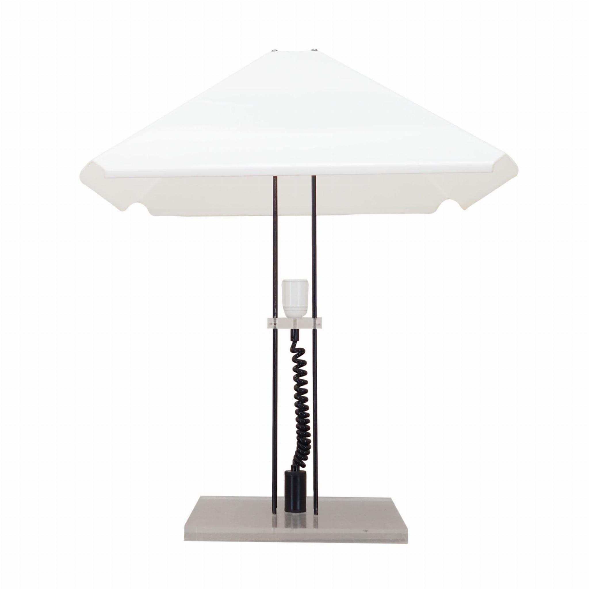 Lampada da tavolo plastica metallo bianco anni '70