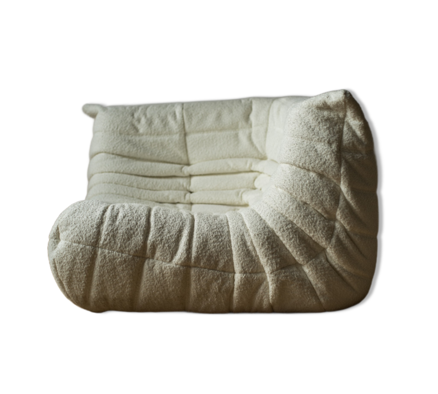 Togo Ecksofa Bouclé Weiß