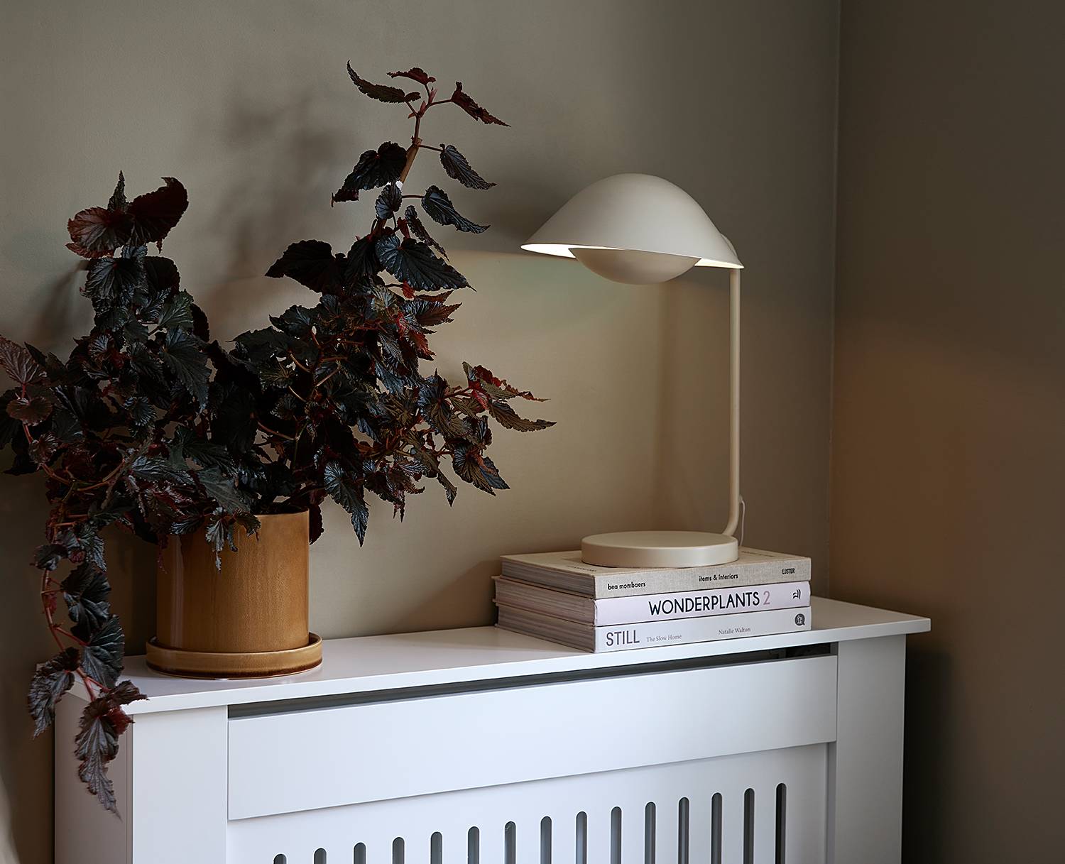 Freya Tischleuchte Aluminium Beige 1-flammig