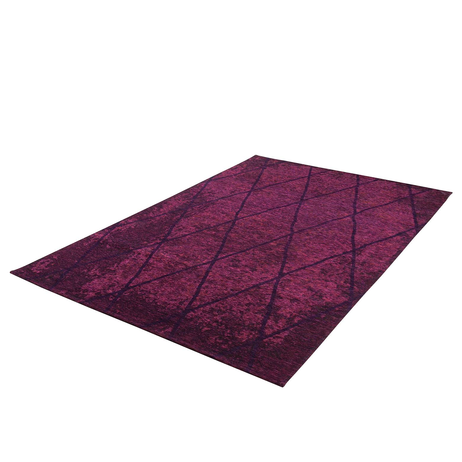 Fine Lines Short pile rug Blended fabric Berry 50 x 80 cm