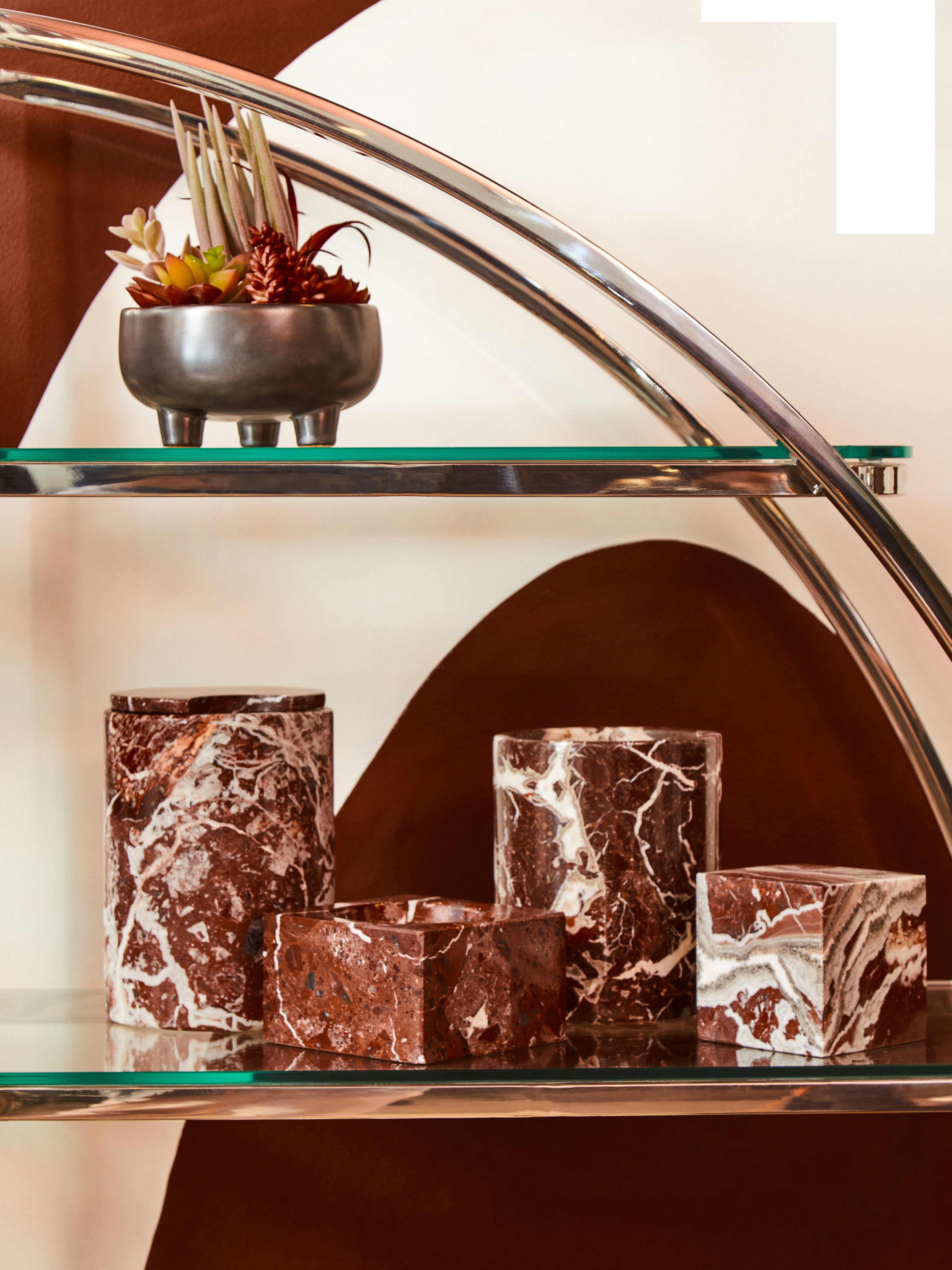 Salmo Square Red Marble Bowl
