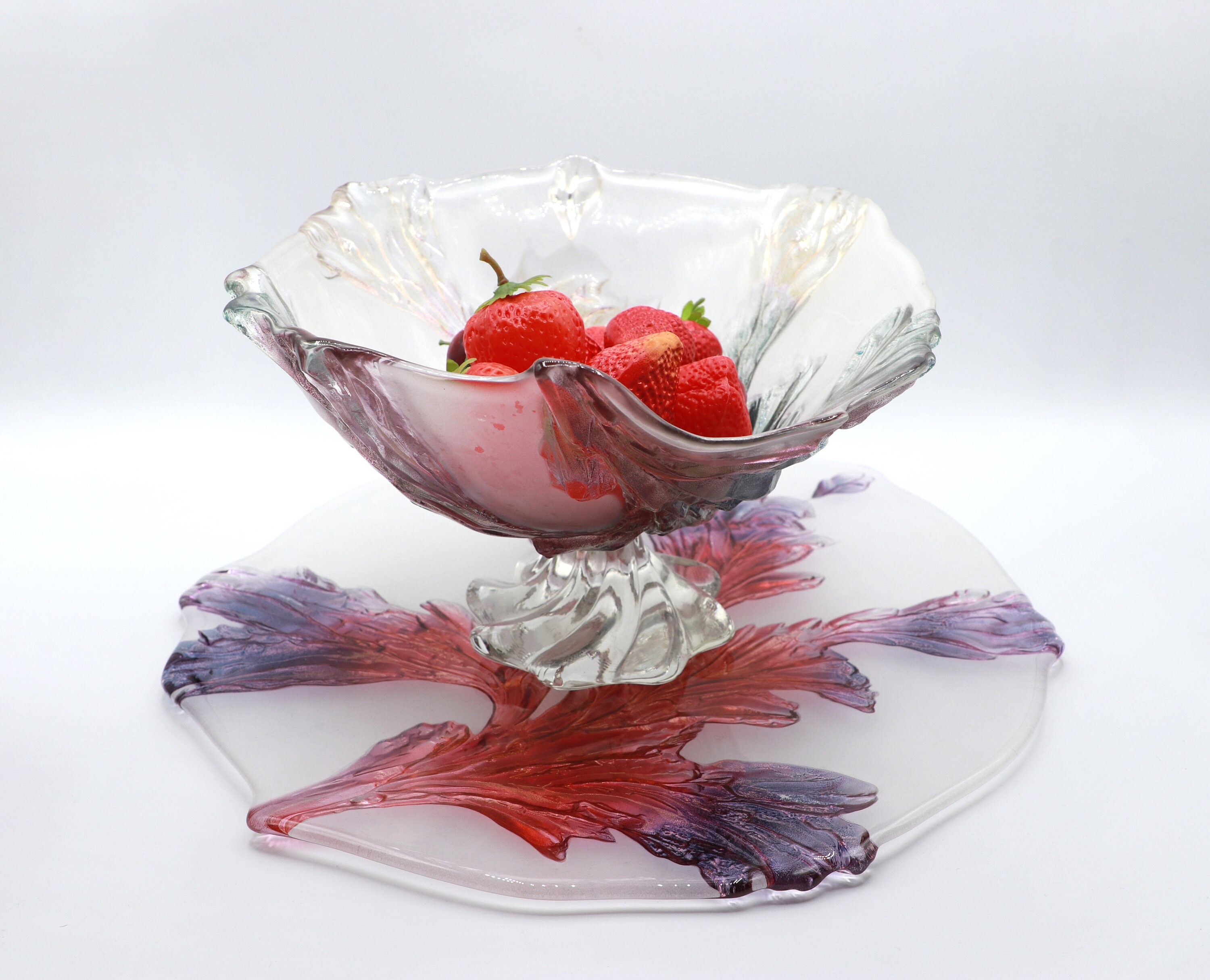 Vintage serving bowl glass 1980s