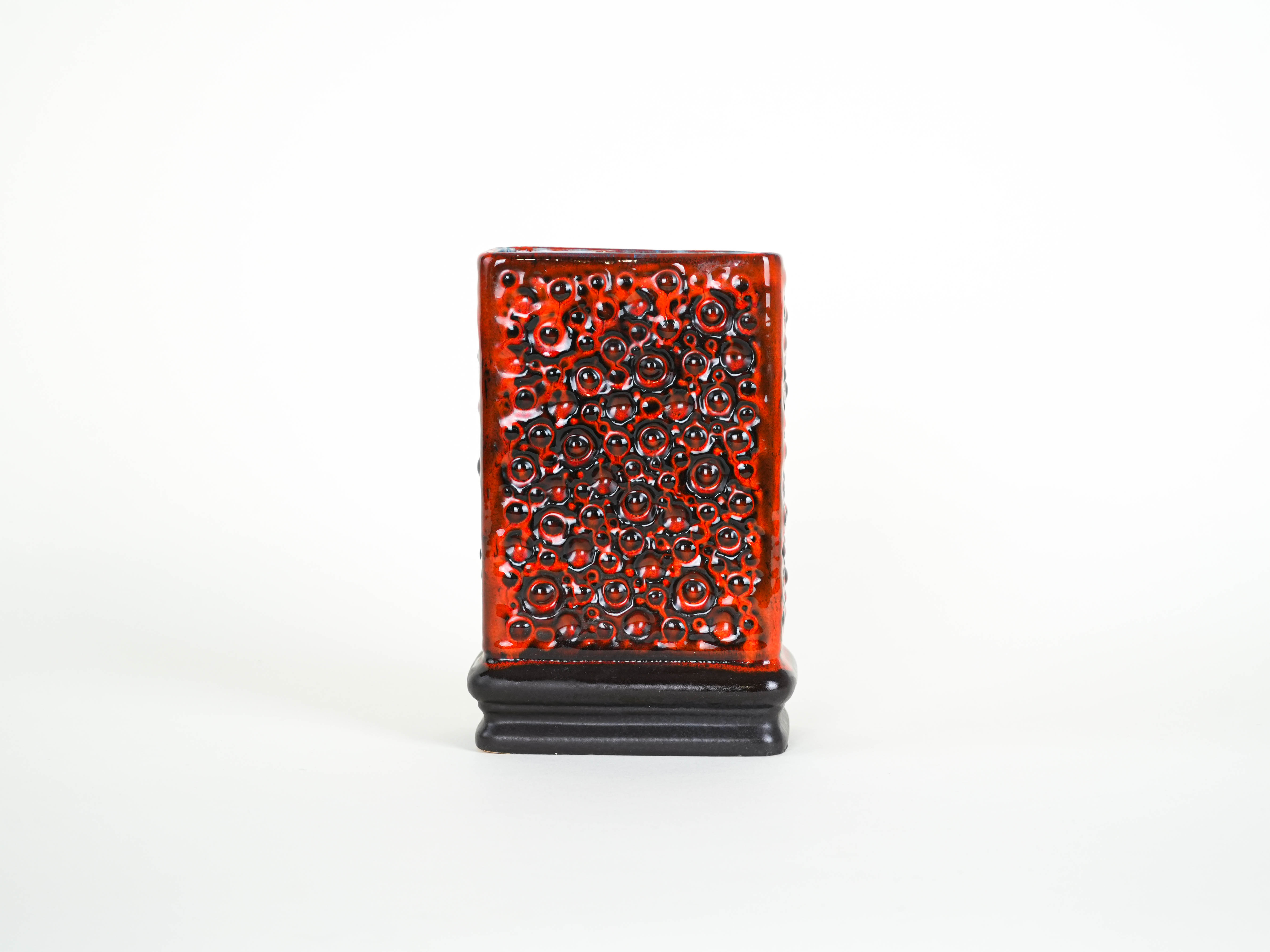 Vase Fat Lava 1960s Red