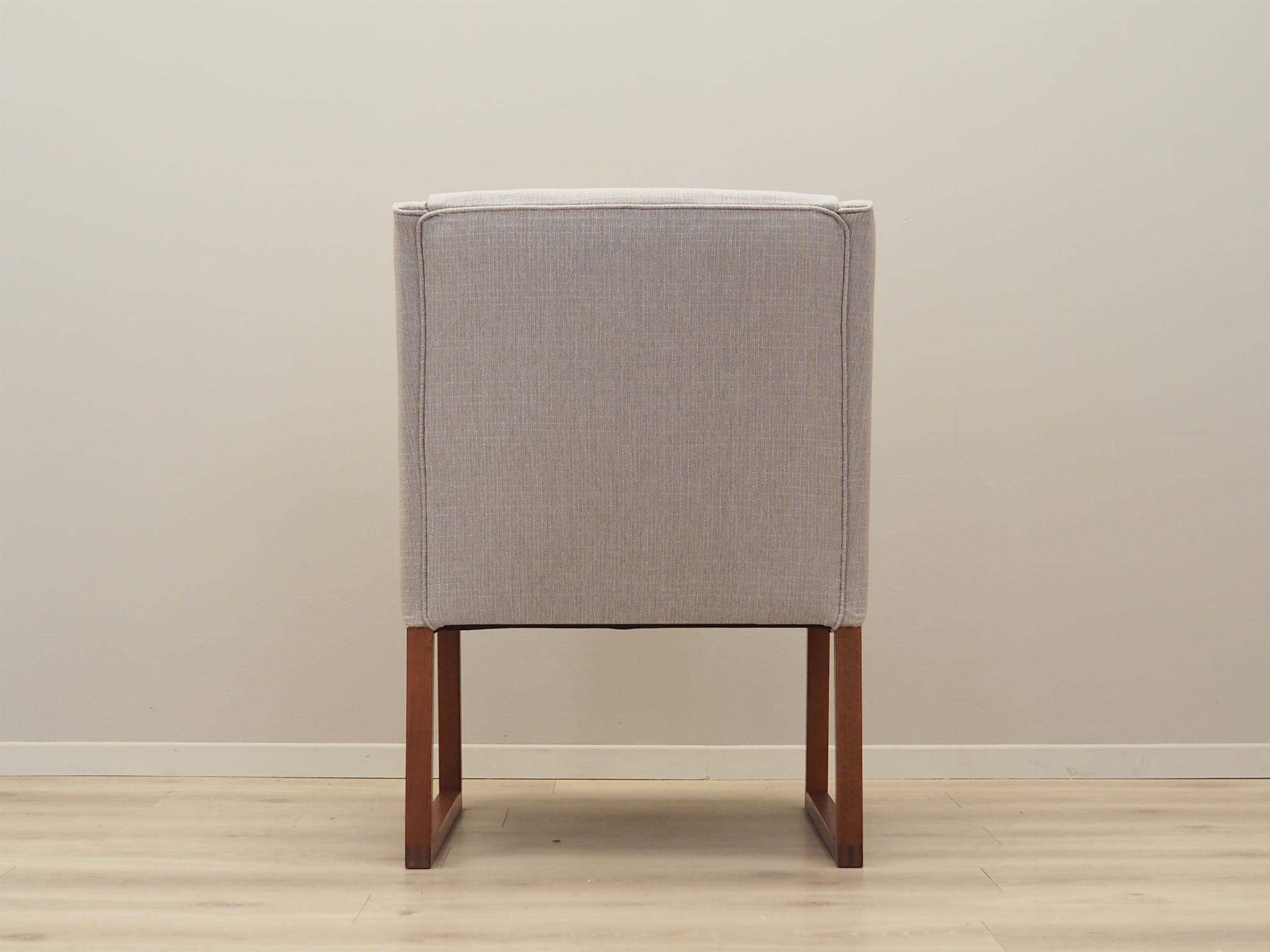 Vintage chair teak wood textile beige 1970s