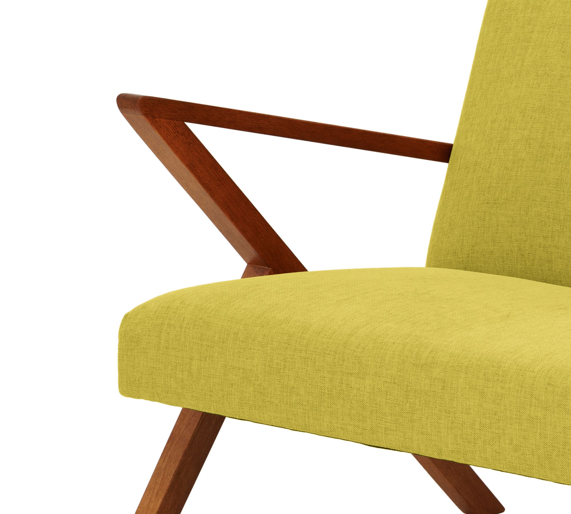Retrostar 2er Sofa New Life Nussbaum Beizung Pistaziengrün
