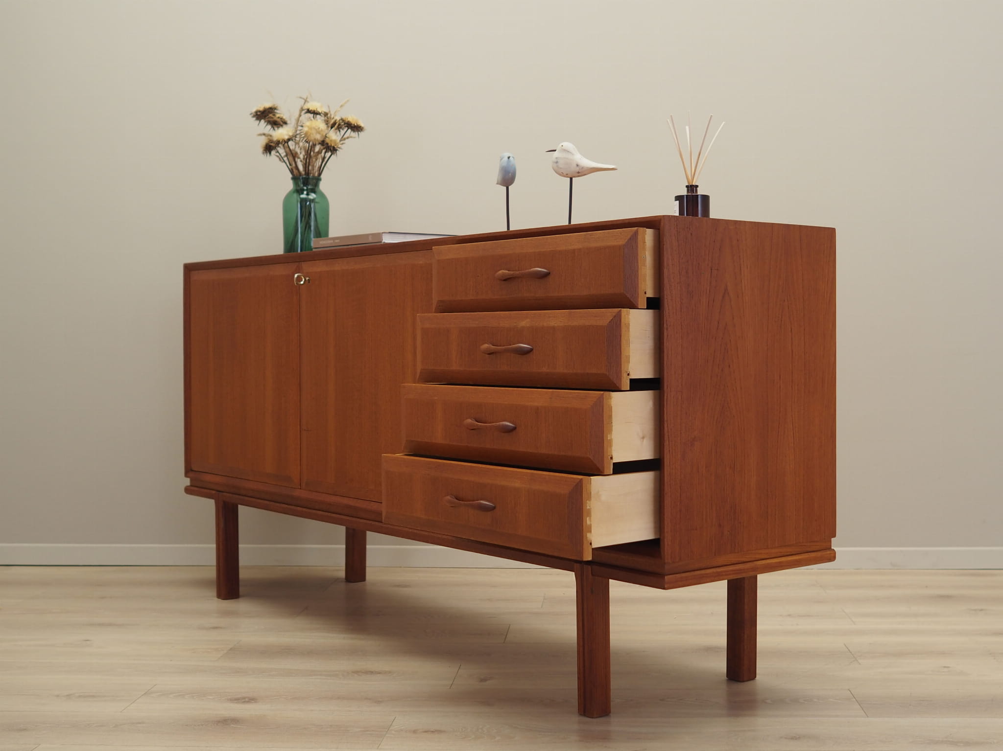Vintage Sideboard Teak Wood Brown 1960s