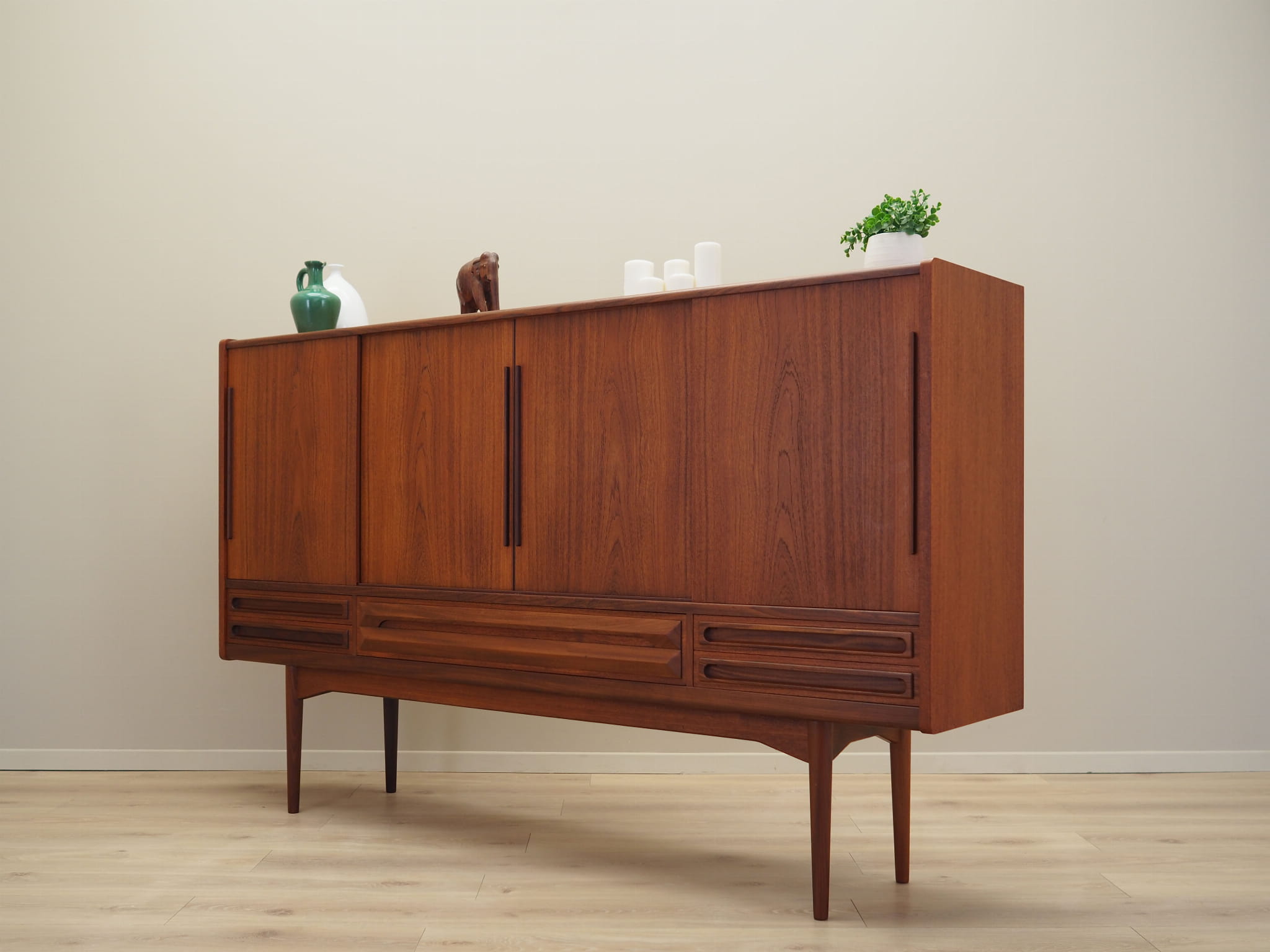 Highboard Holz Braun 1960er Jahre