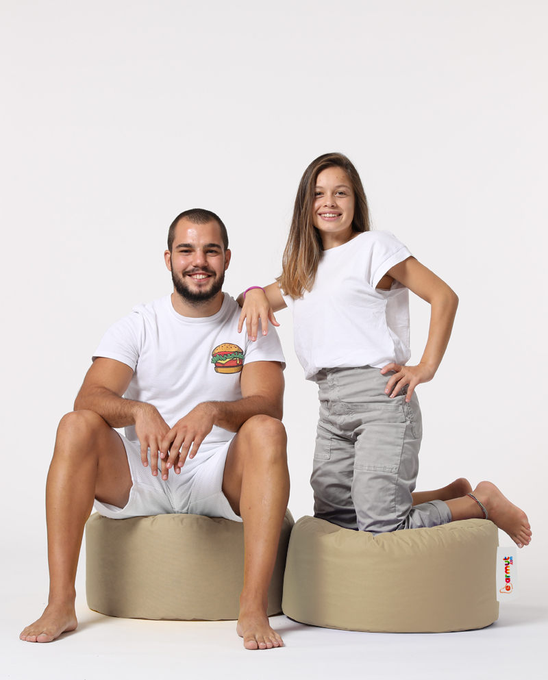 Runder Garten Sitzsack Nerz