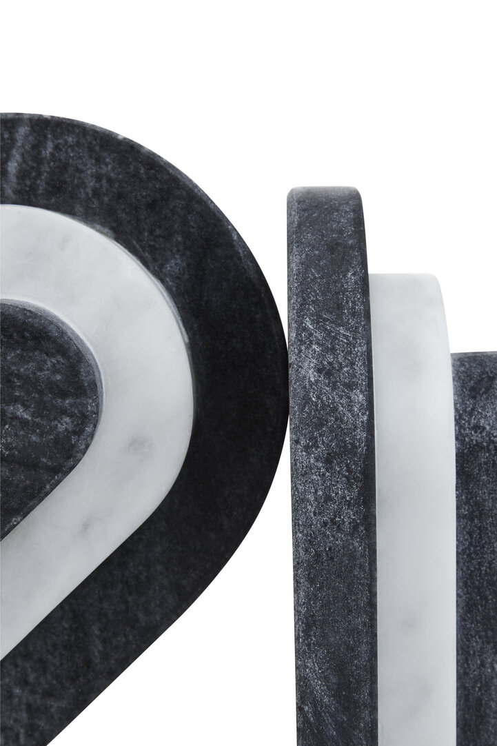 2x Oxana Bookends Marble Black White