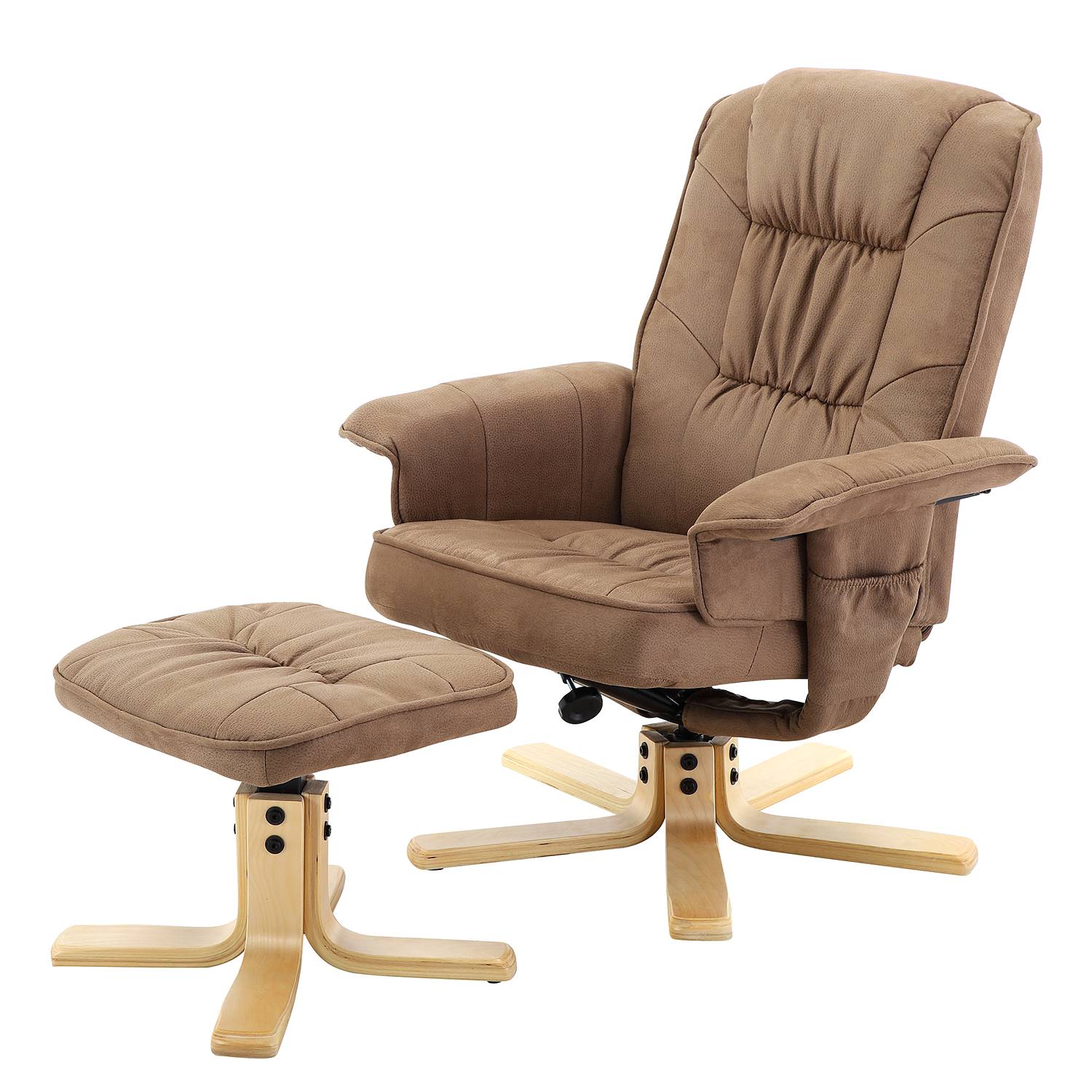 Canillo Relaxsessel mit Hocker Antiklederlook Nougat