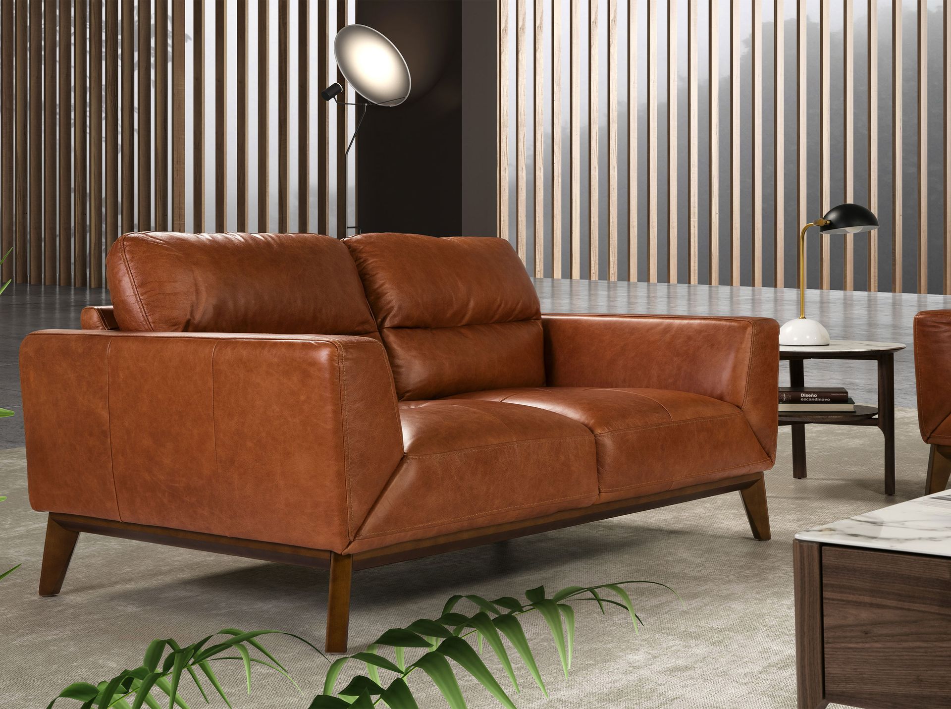 Sofa 2-Sitzer Leder Braun