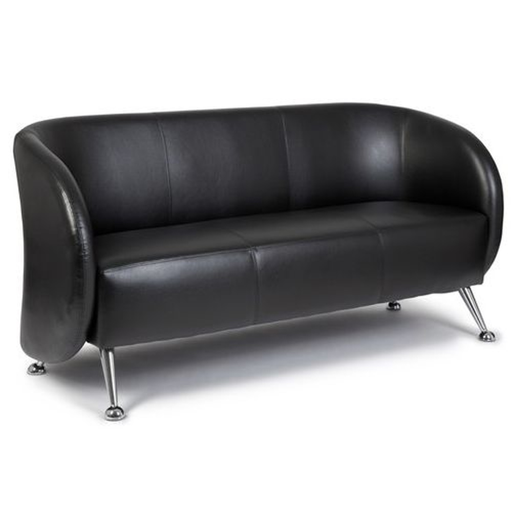 ST. LUCIA 3-seater Faux Leather 3-seater Black