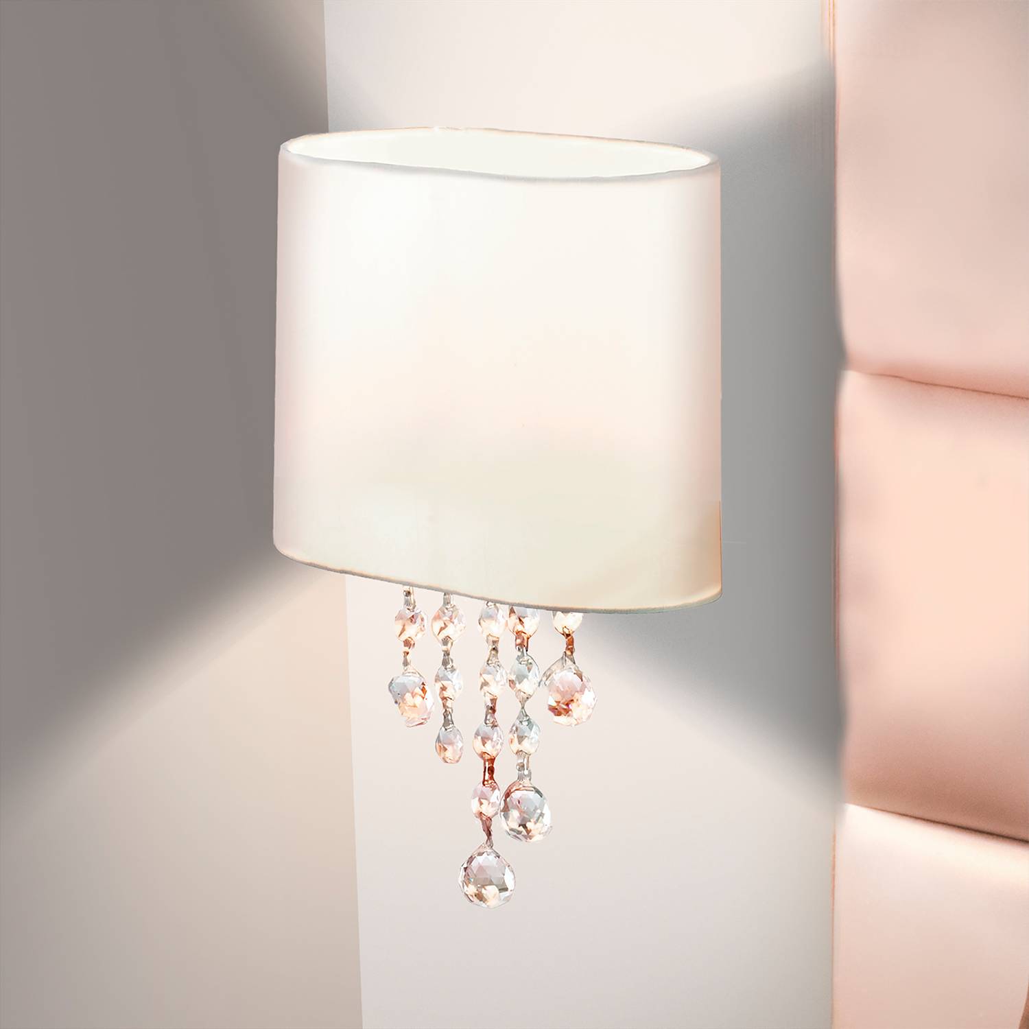 Nina Wall Lamp Blended Fabric Steel 1-light