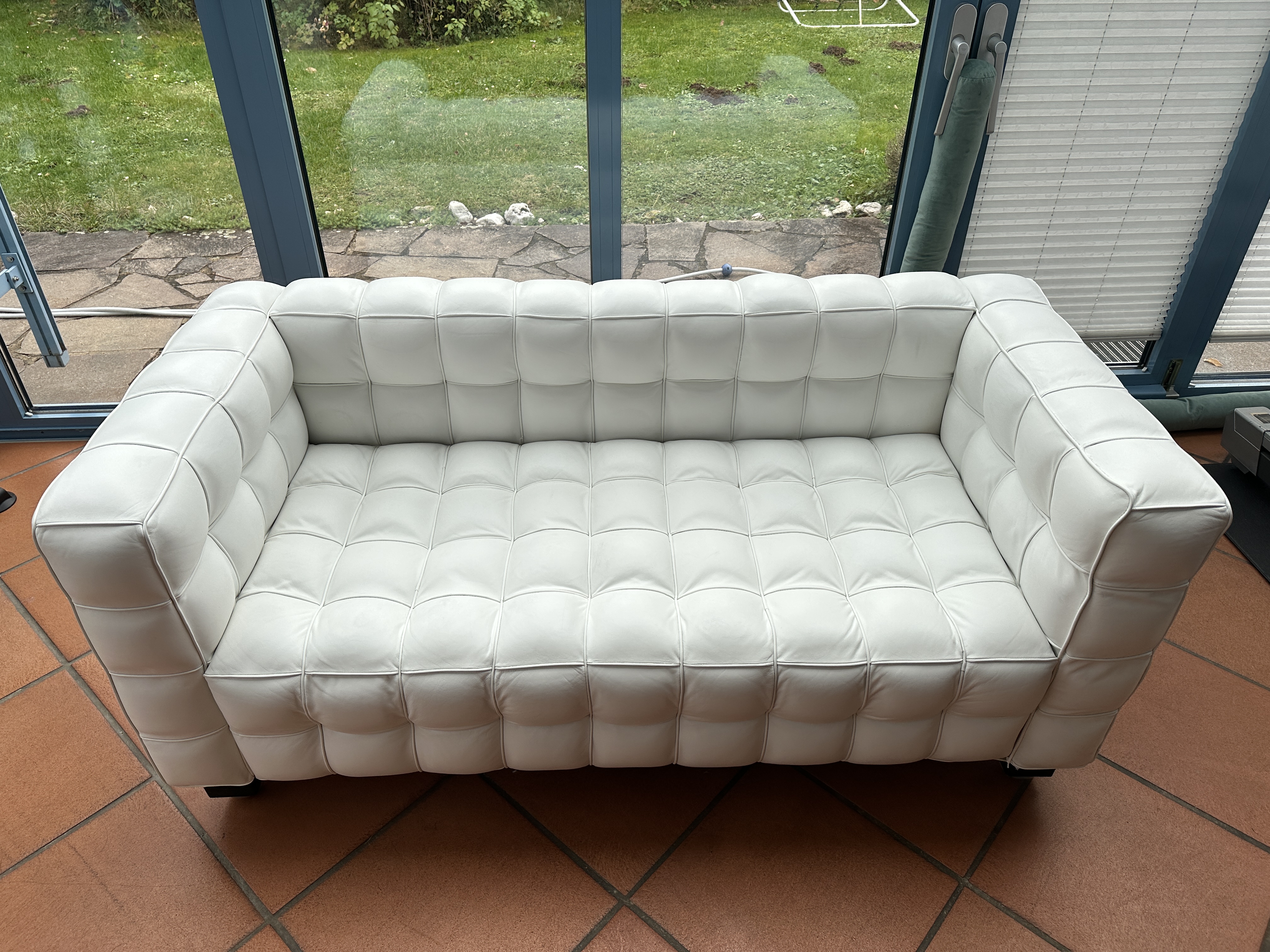 Kubus Sofa Leder Weiß