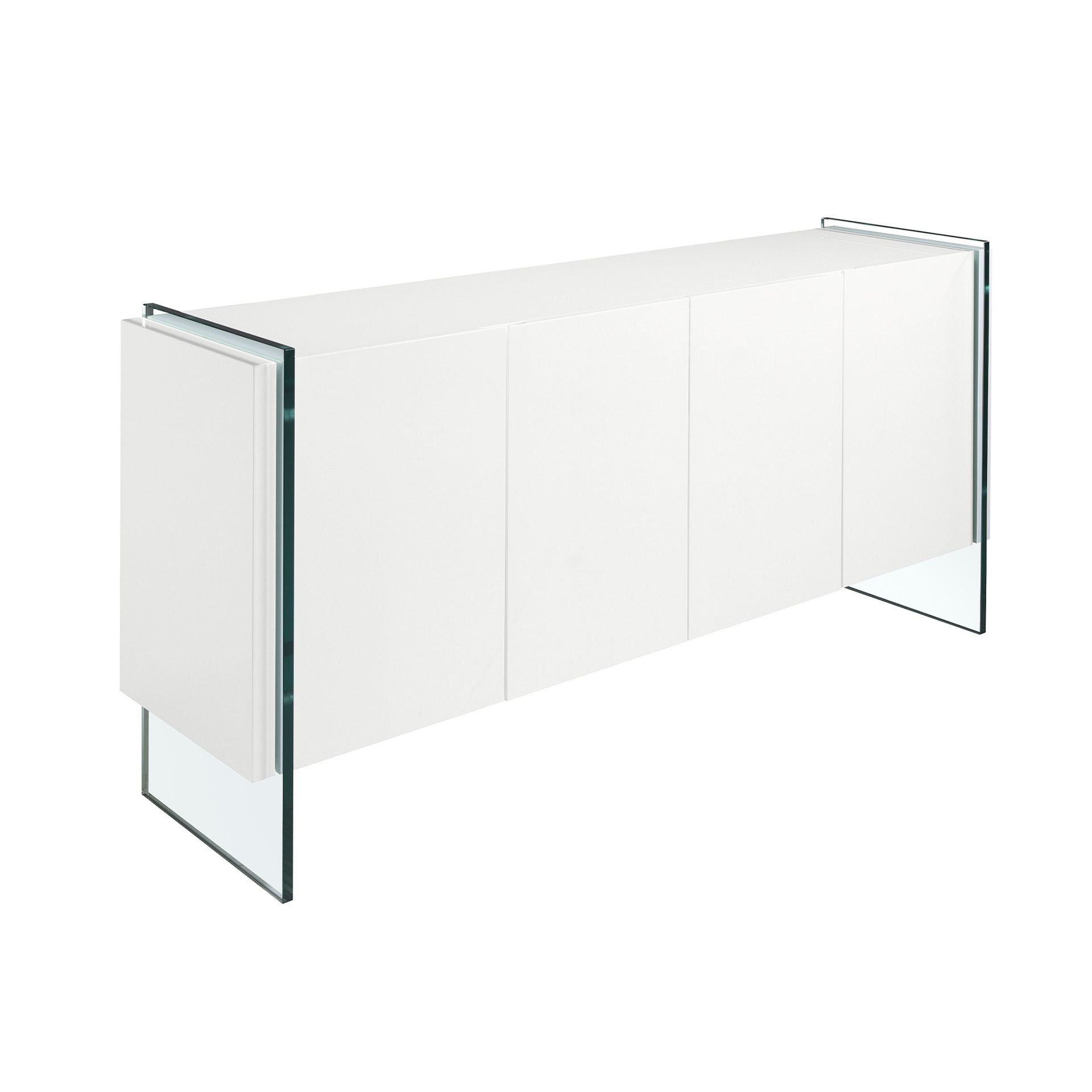 3058 Sideboard Glas Weiß