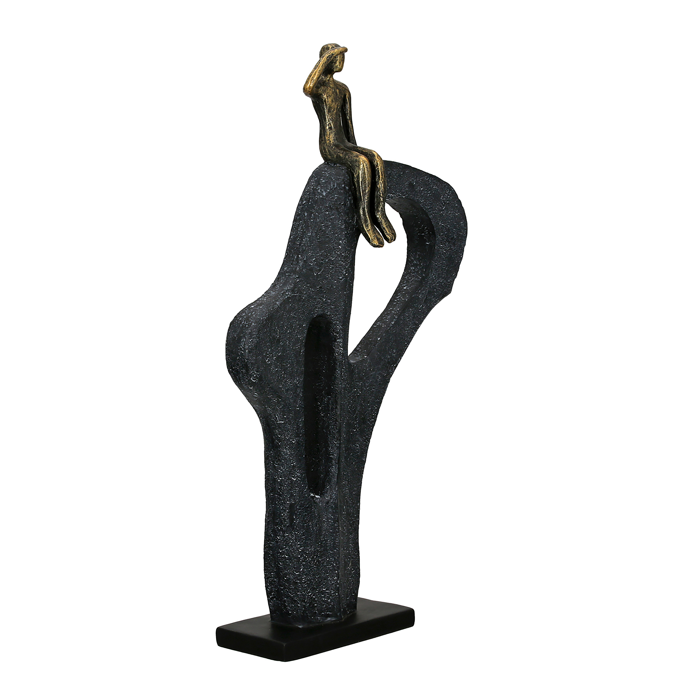 Skulptur Blick in die Ferne Braun Kunstharz 25 x 47 x 7 cm