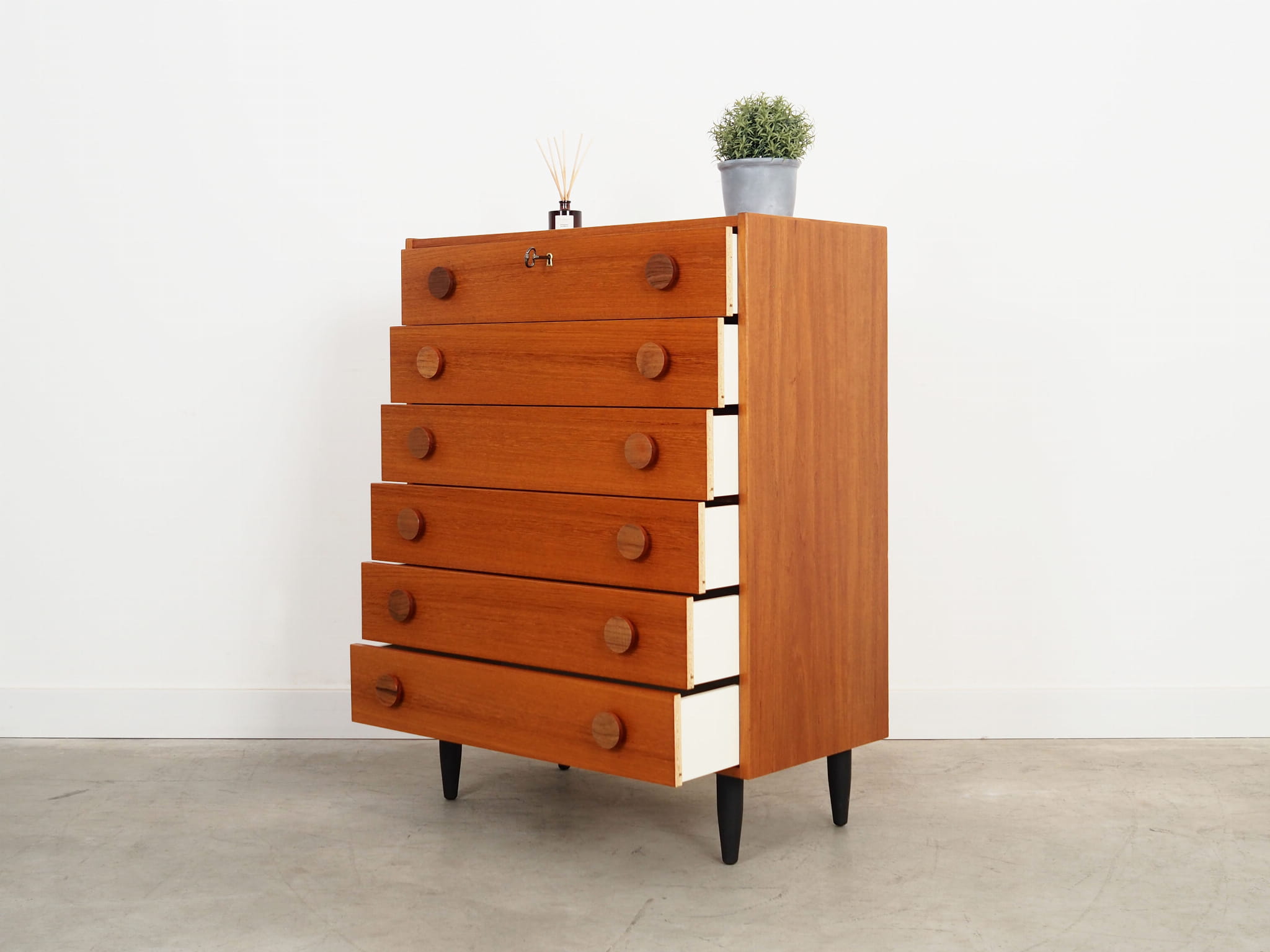 Vintage chest of drawers wood brown 1960s