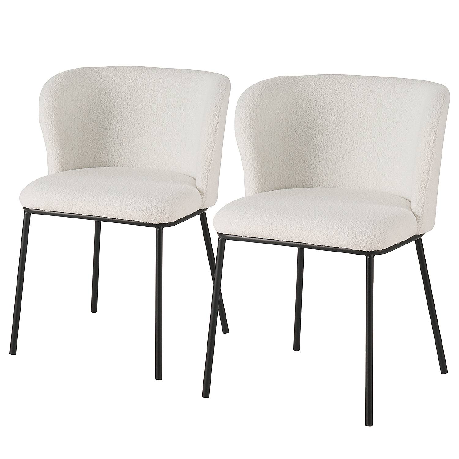 Chair Grotai Bouclé Set of 2 White Black