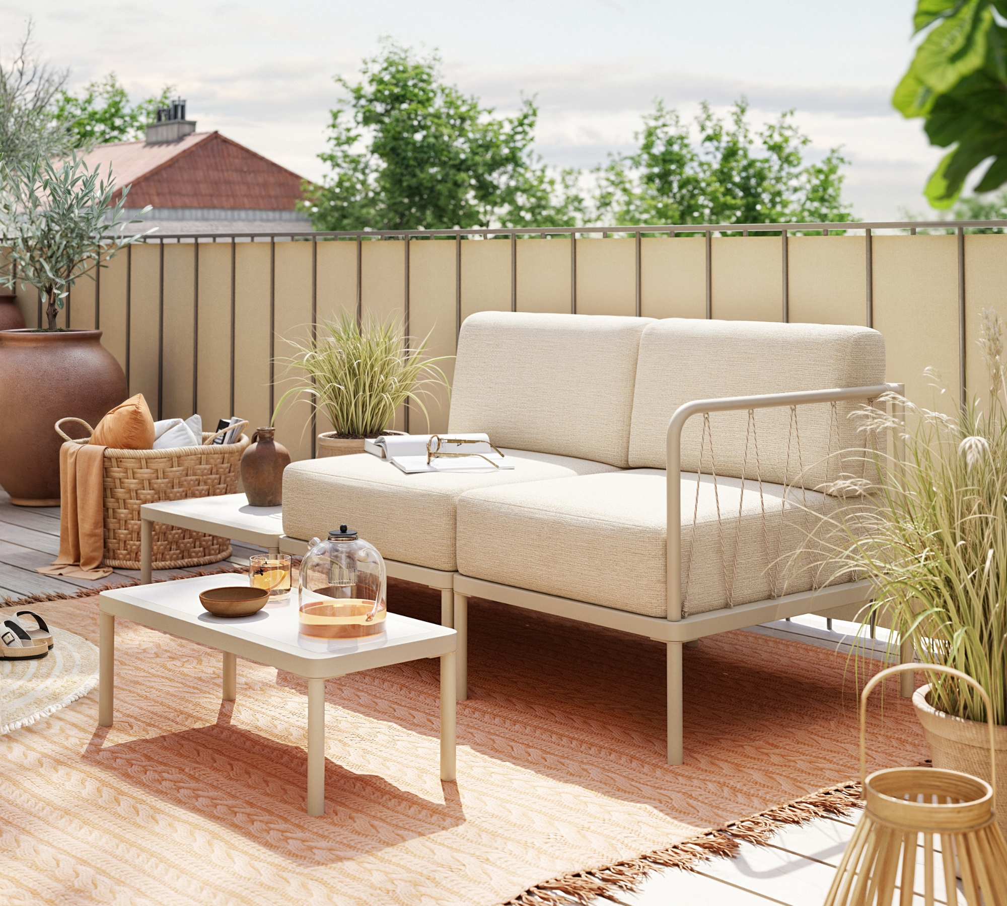 Hadley Outdoor Eckmodul Marzipan