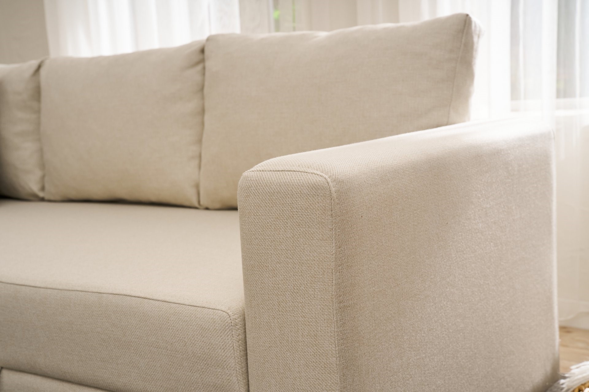 Aly  Schlafsofa Récamiere Links Baumwolle Creme