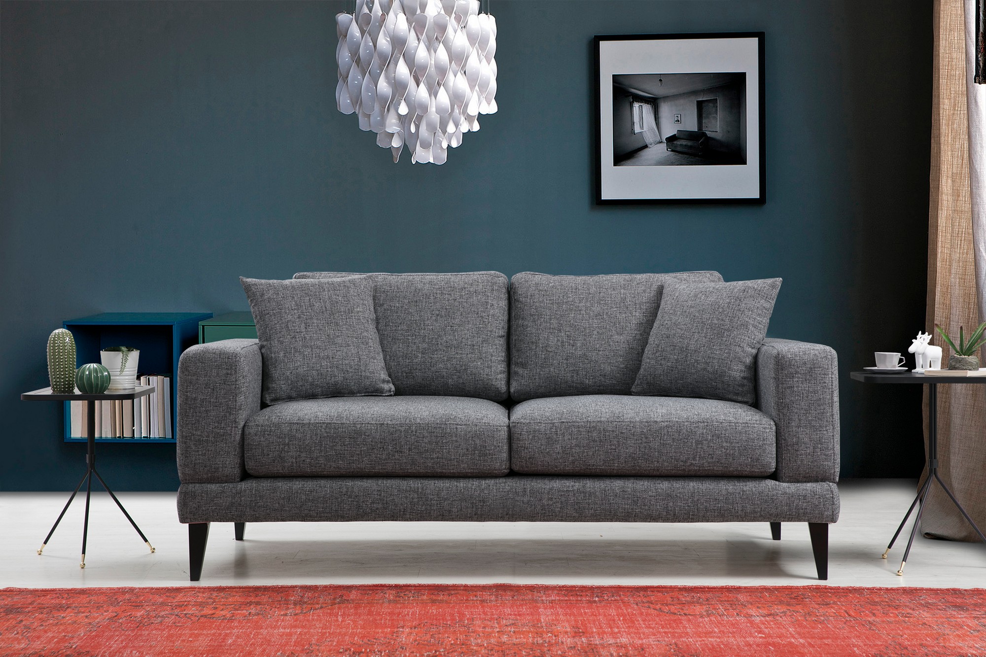 Nordic 2-Seater Sofa Grey