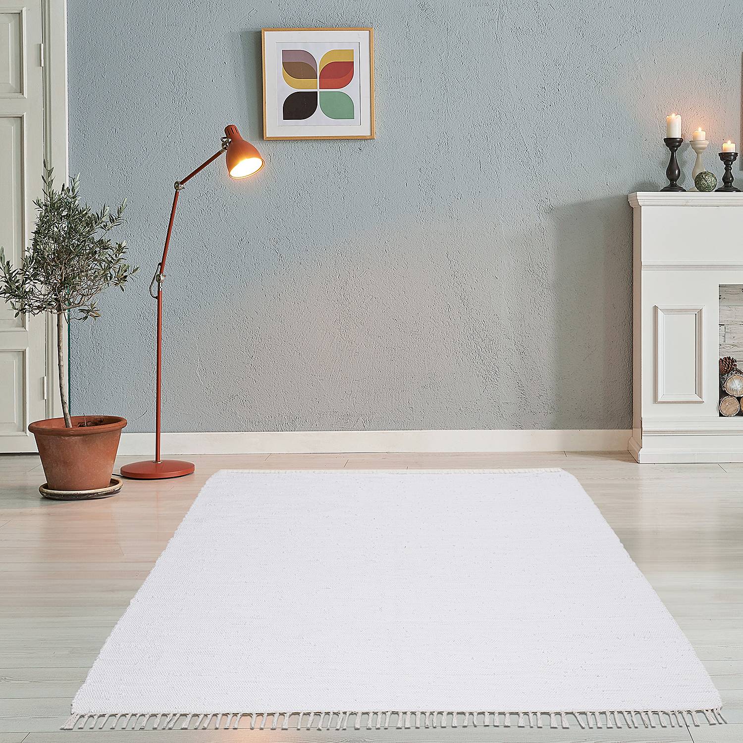 Happy Cotton Teppich Baumwolle Weiß 90 x 160 cm