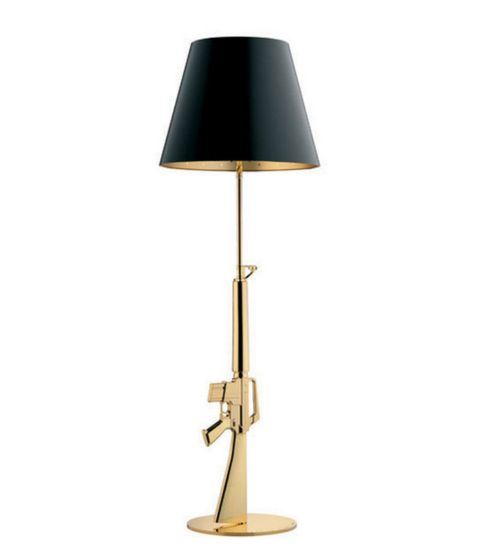Lounge Gun Stehleuchte Metall Gold