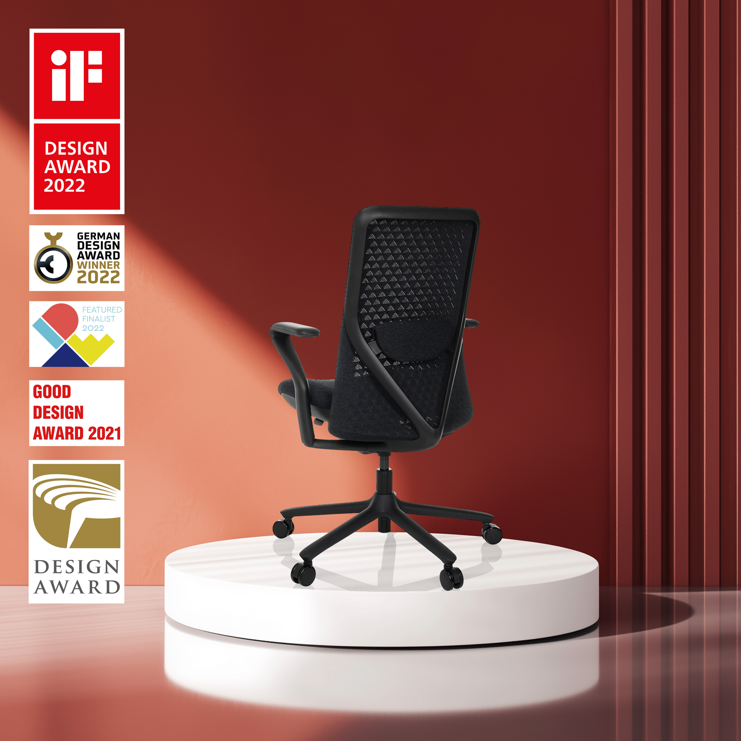 VERVIO Bürostuhl Netzstoff Schwarz